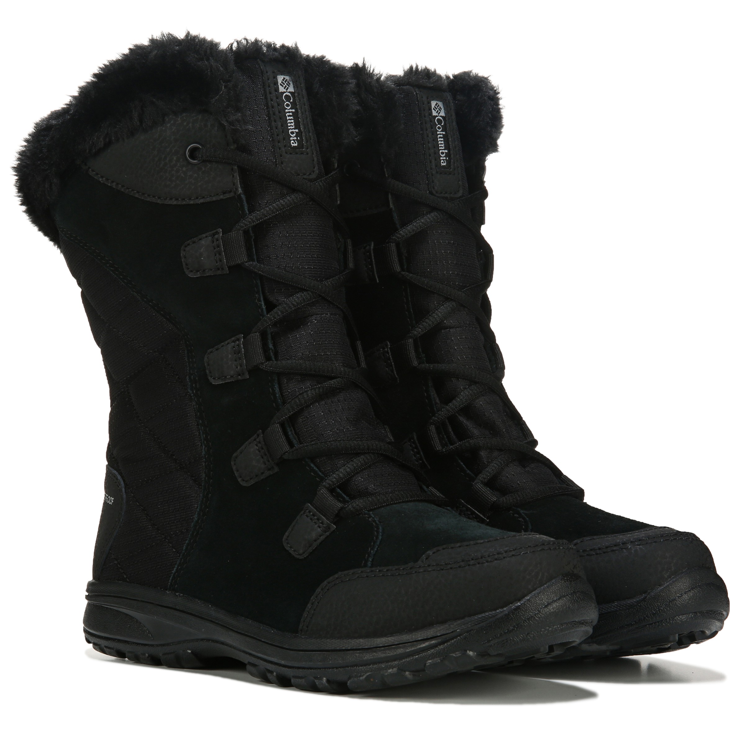 Shale Columbia Ice Maiden II Fur Lace-Up Women's Waterproof Winter Snow Boots 