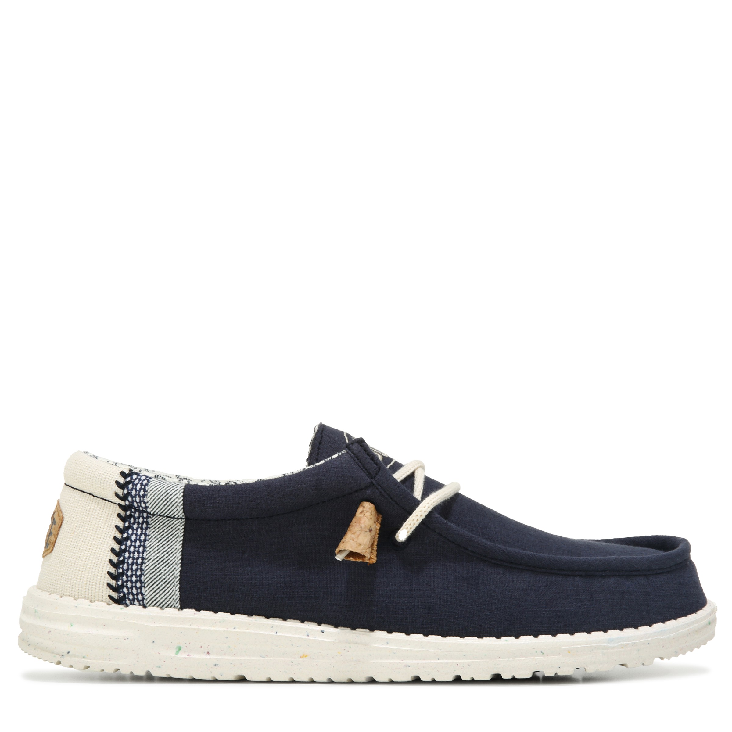 HEYDUDE Men's Wally Linen Natural Casual Shoes (Navy) - Size 11.0 M