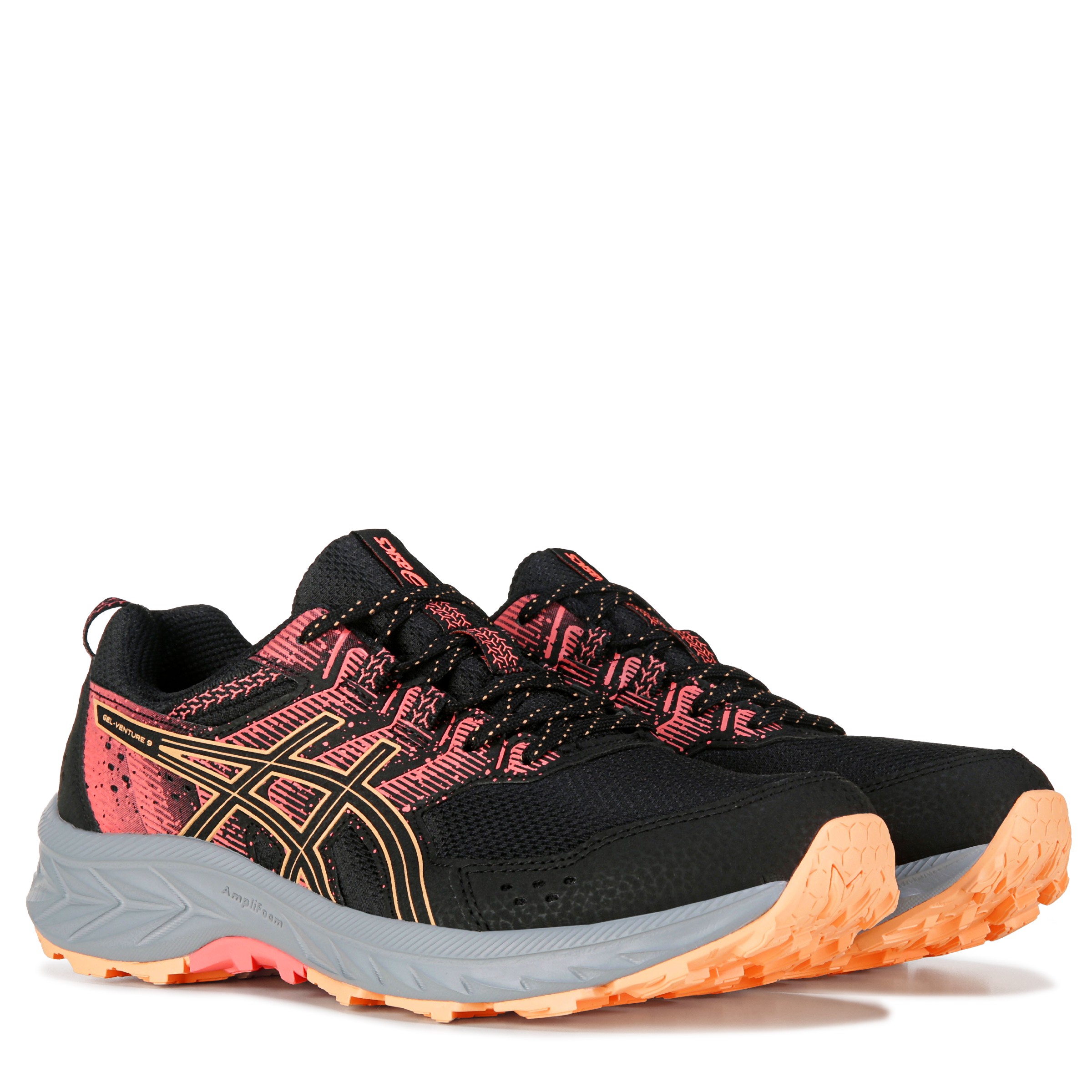 UNISEX GEL-VENTURE 9 GRADE SCHOOL, Black/Bright Orange, Running Shoes