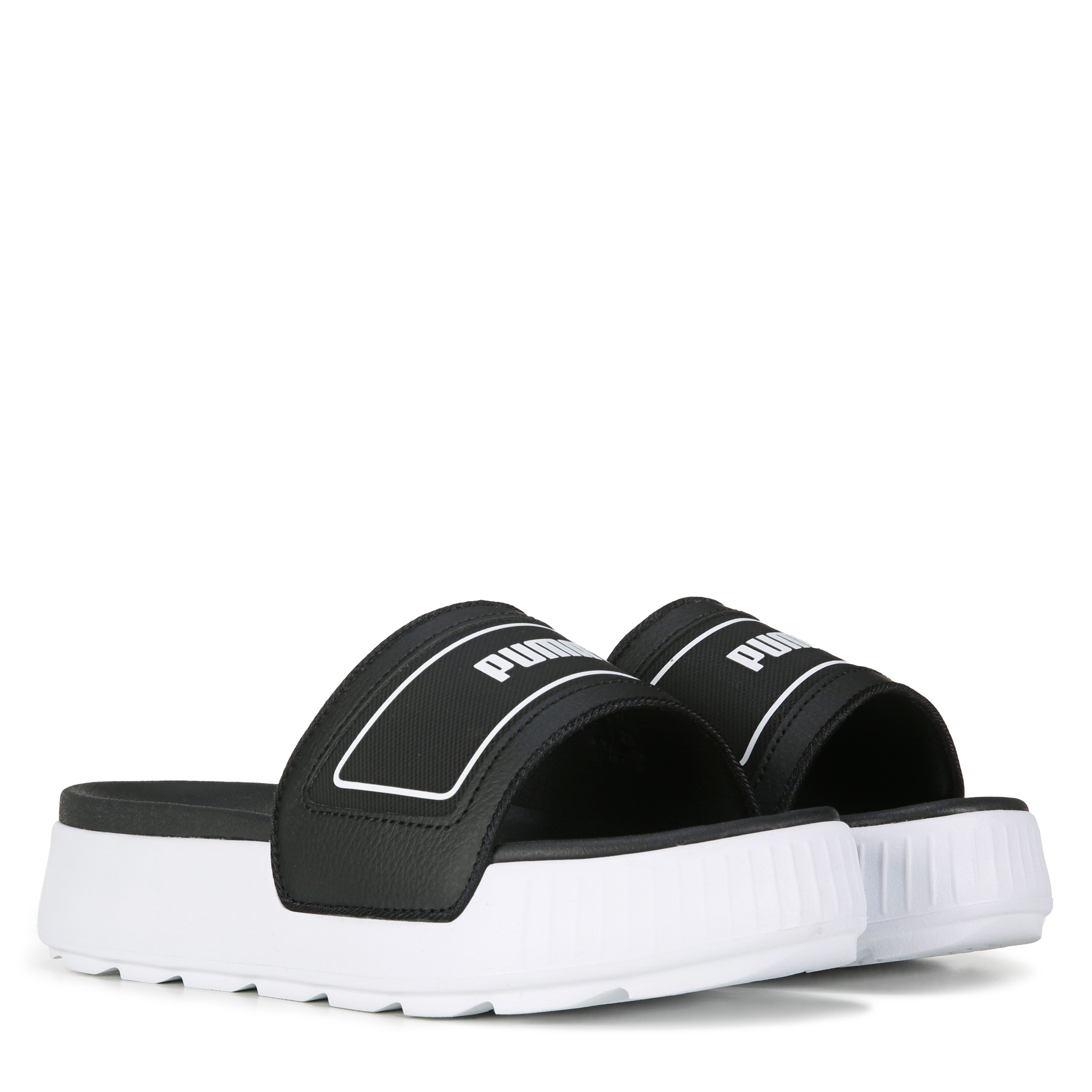 Puma Womens Stampd X Puma Leather Perforated Slide Sandals