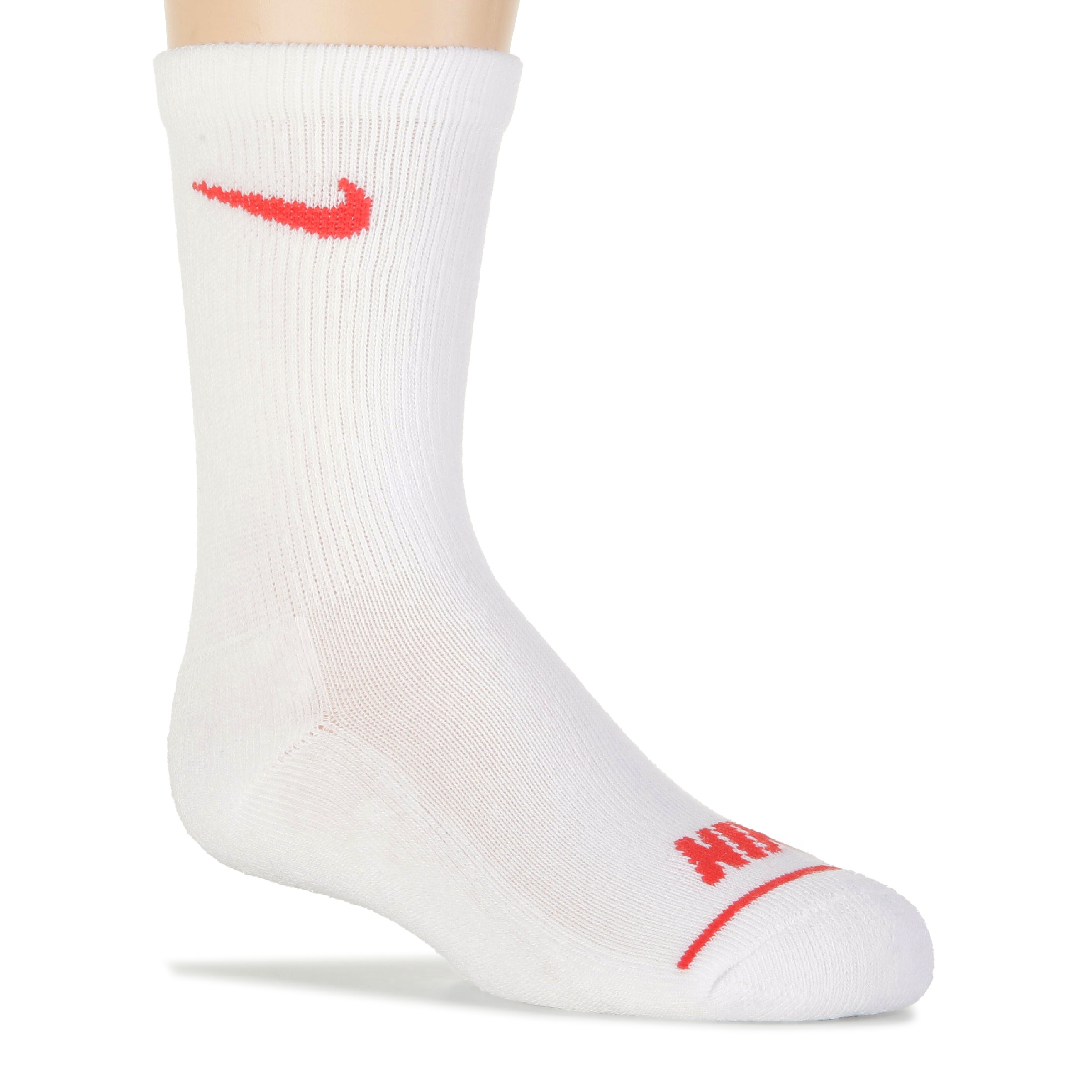 Nike Kids' 6 Pack Youth X-Small Cushioned Crew Socks