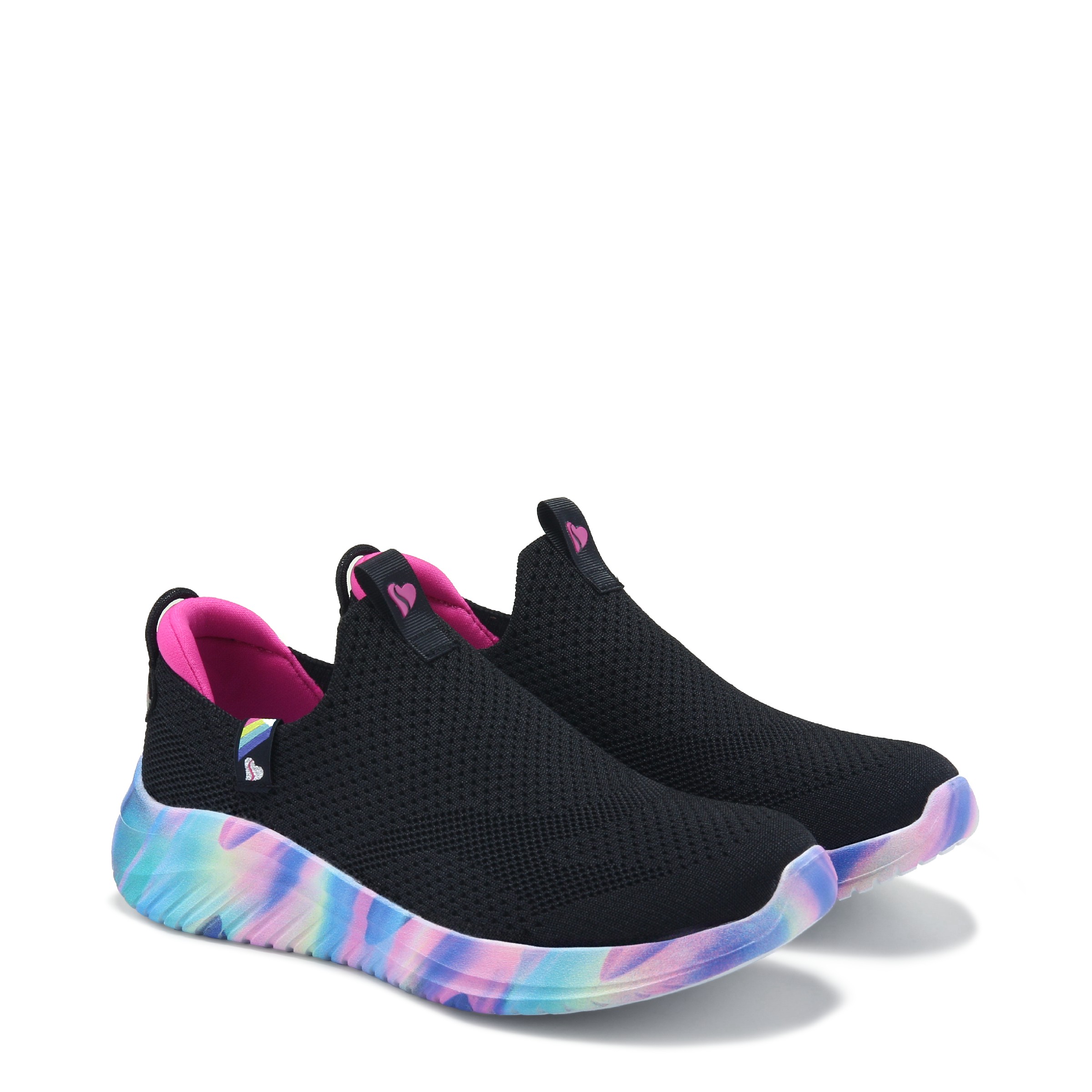 Skechers Black/Multi Flex Glide Boys Slip On Shoes - Style ID: 403840L
