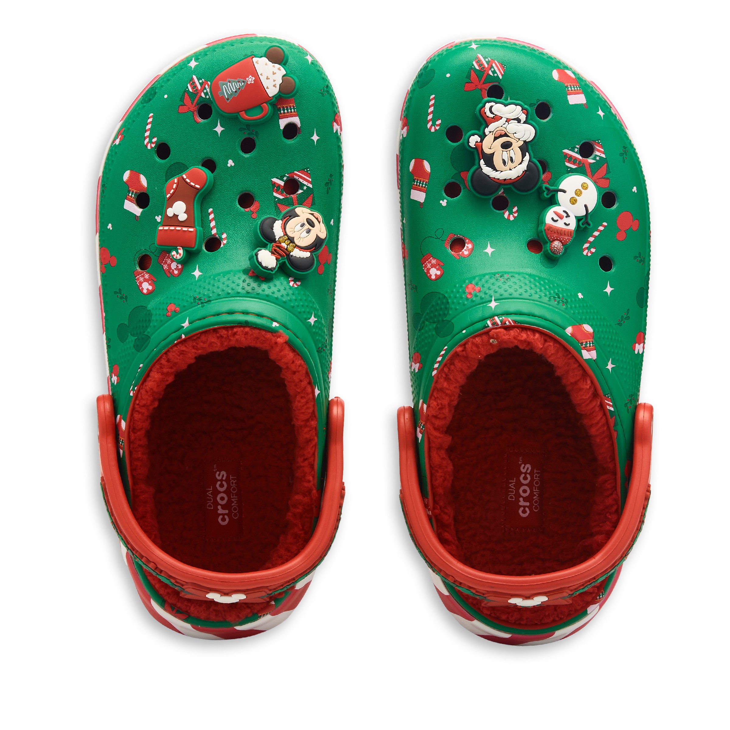 7W Disney Parks Mickey Mouse & Friends Holiday 2024 Christmas Sherpa Lined Crocs