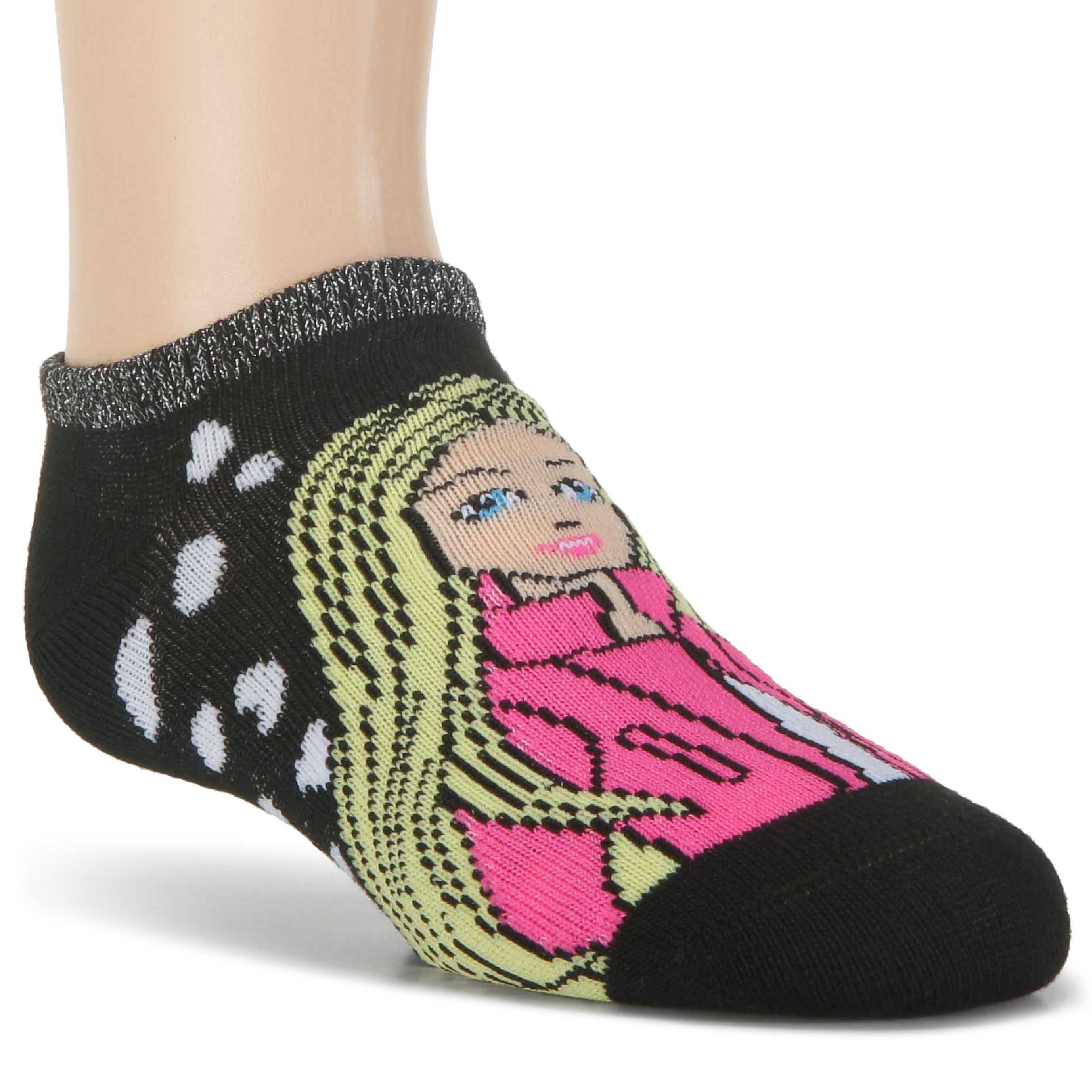 Kids' 5 Pack Barbie No Show Socks