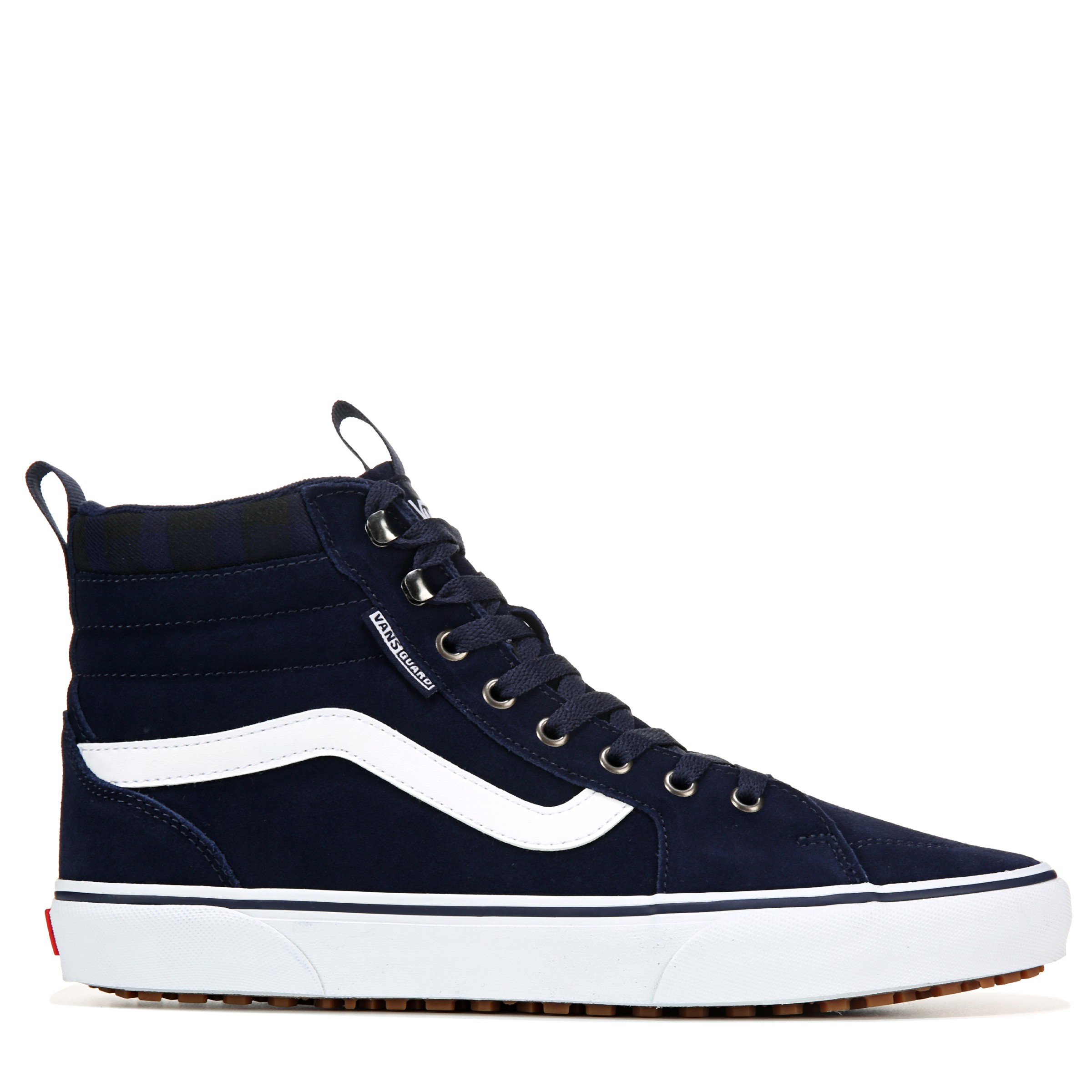 black and blue vans high tops