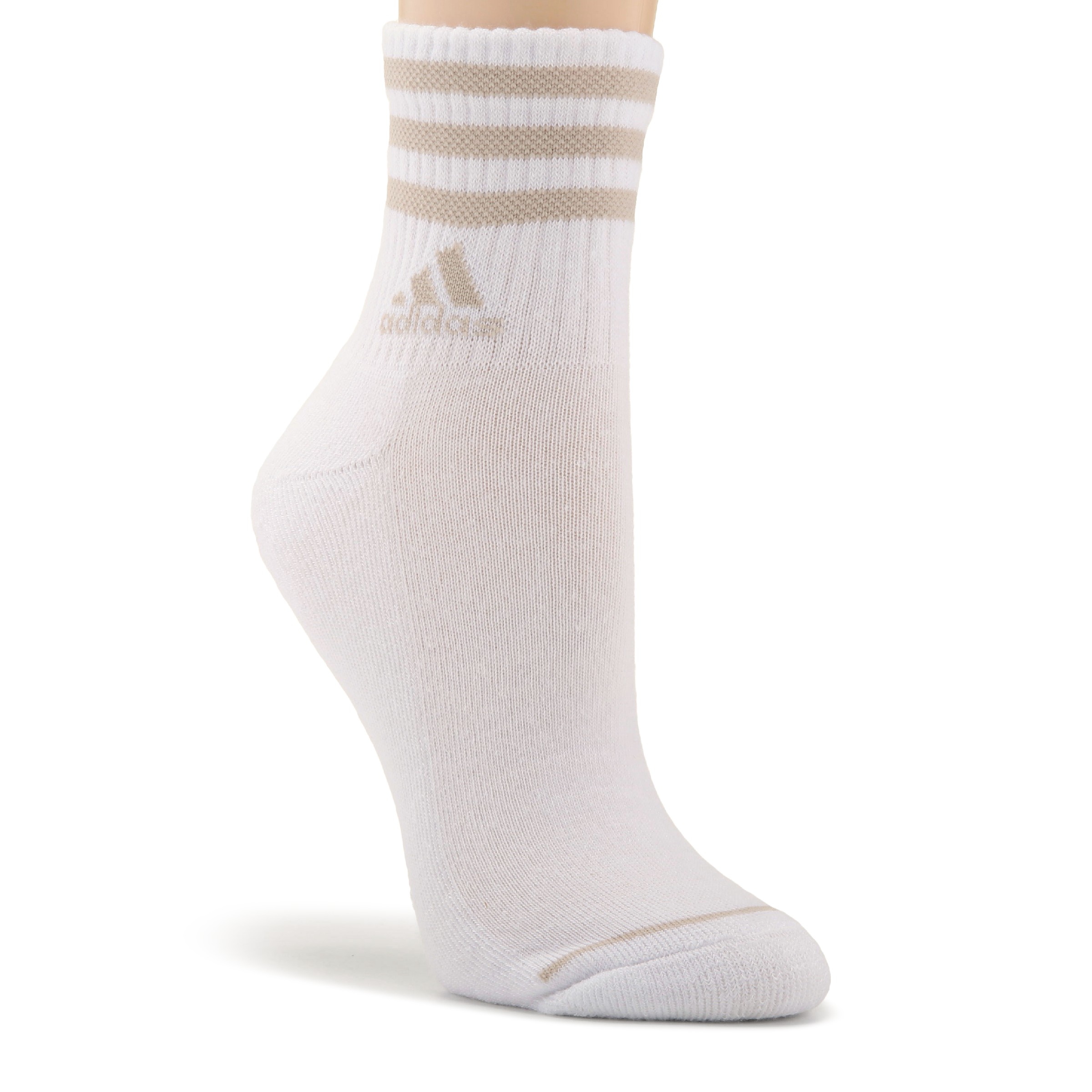 adidas Women's Cushioned 3.0 3-Pack Quarter Sock White