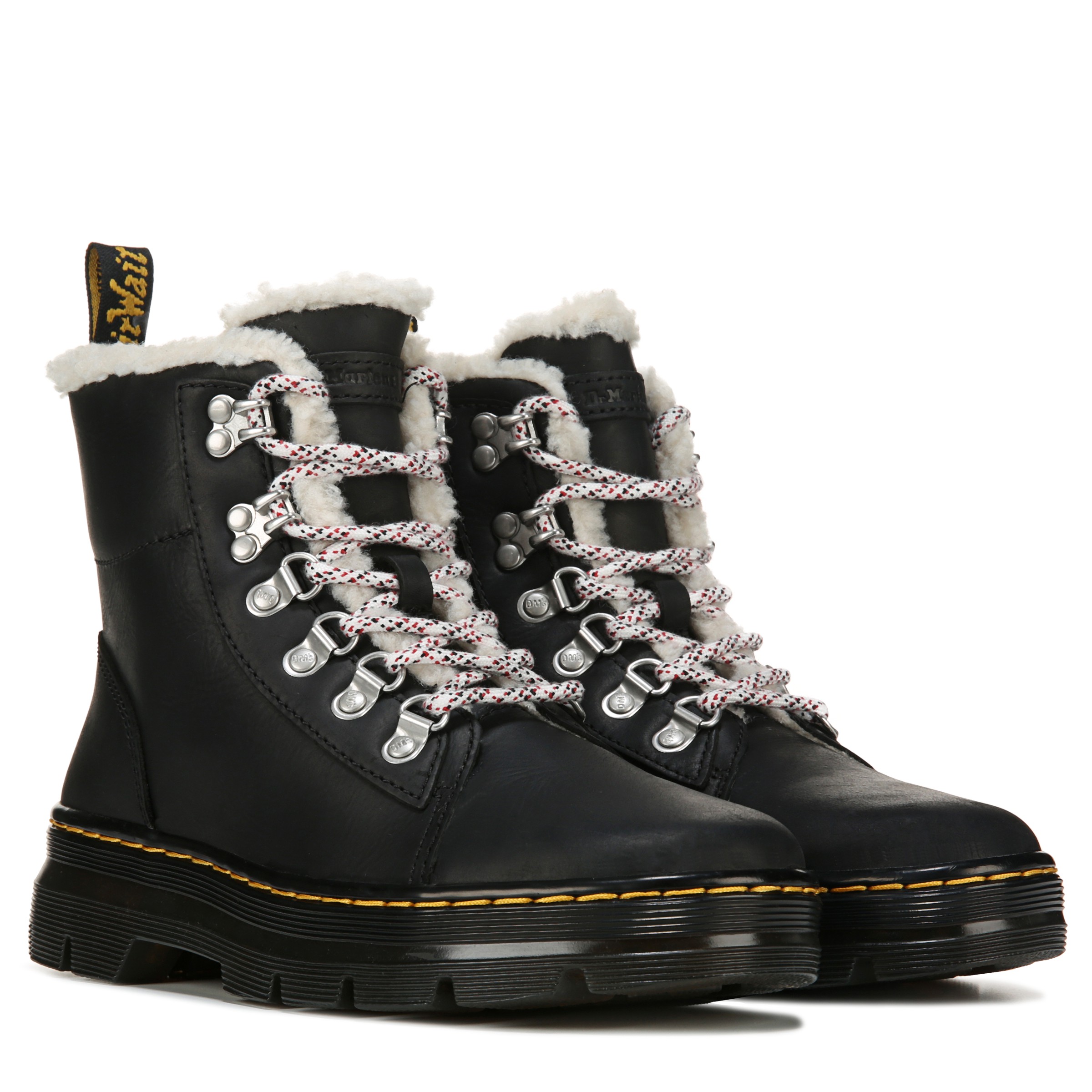 combs platform combat boot black