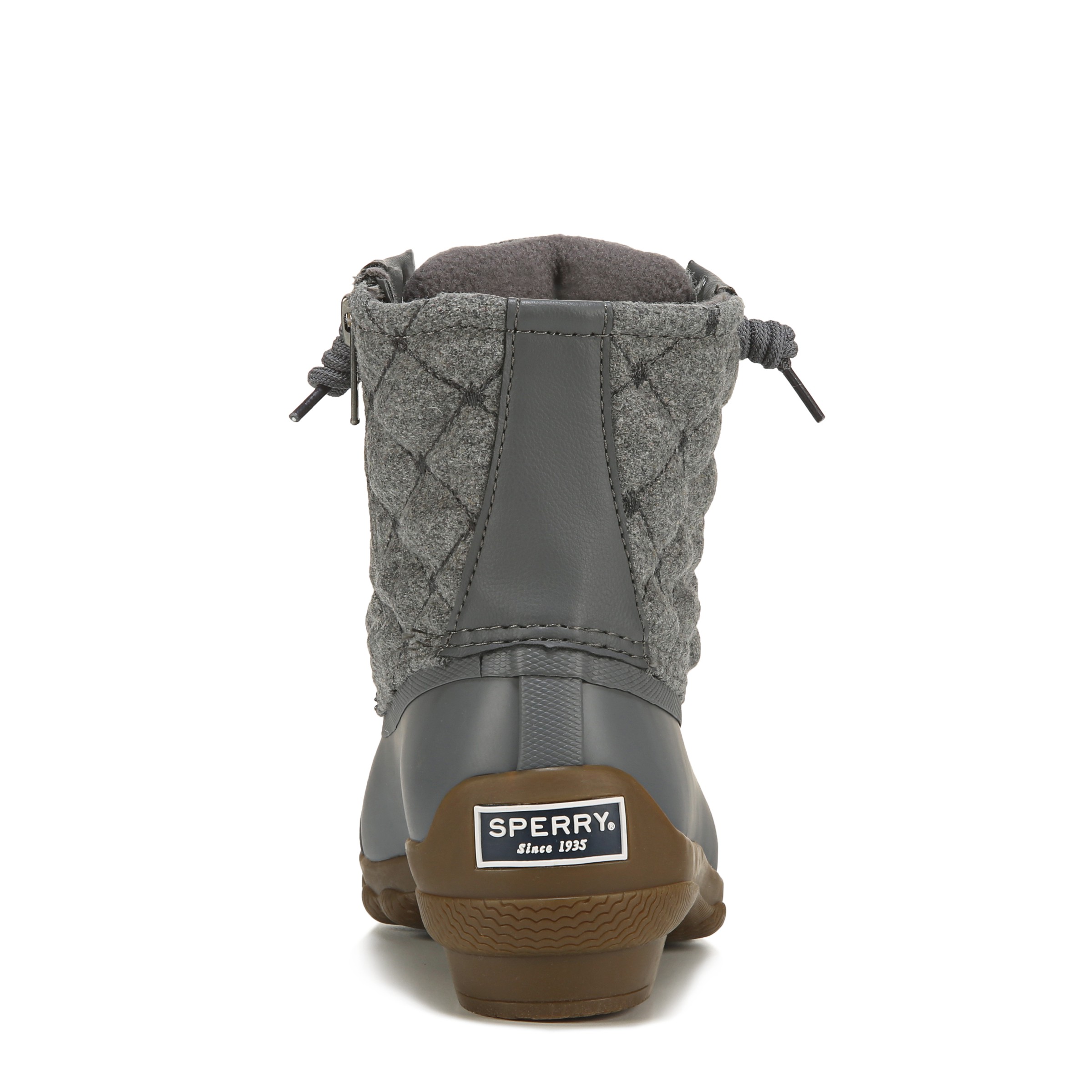 Gray and navy sperry store duck boots