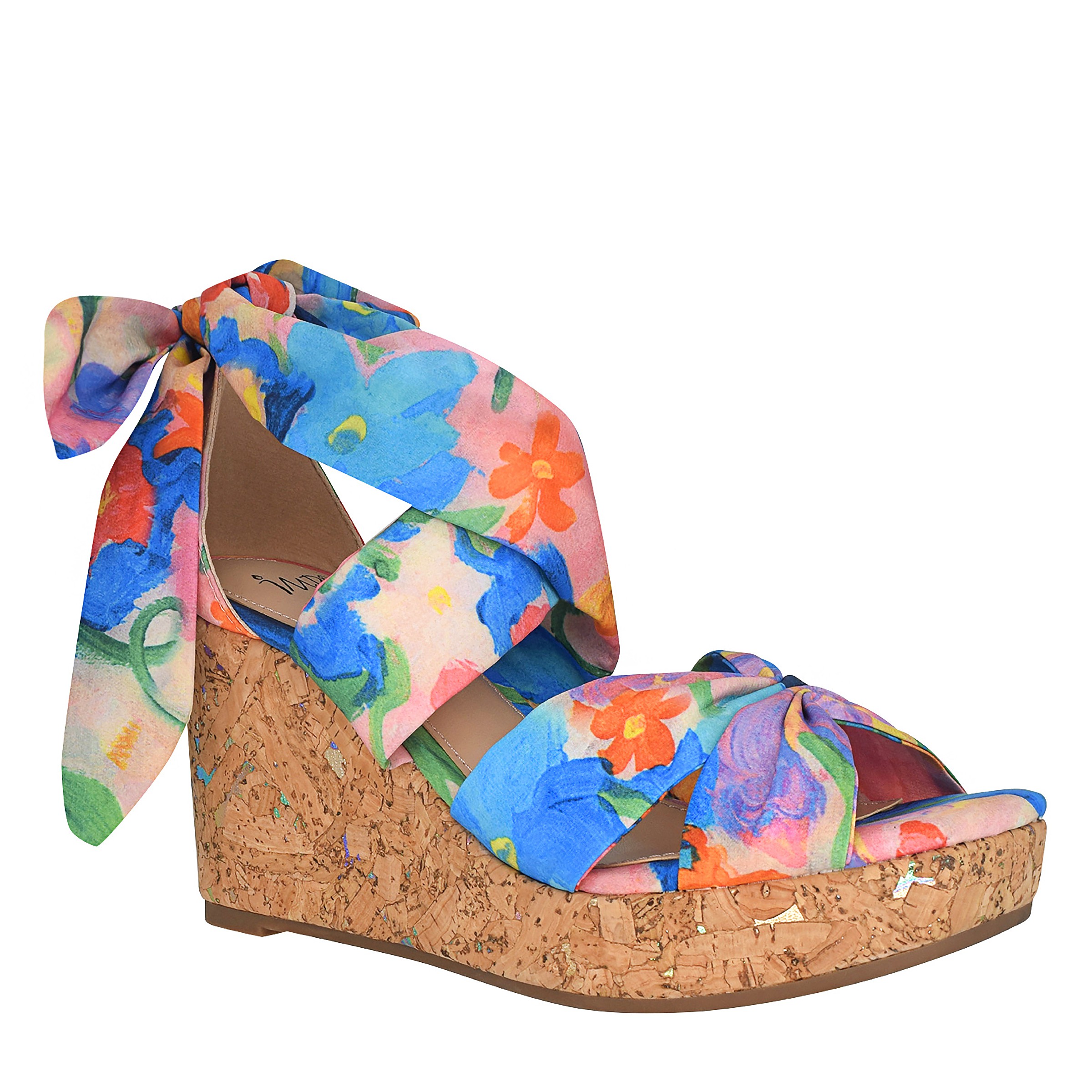 Impo OMYRA Ankle selling Wrap Wedge Sandal with Memory Foam 8 Blue Multi(size 8)