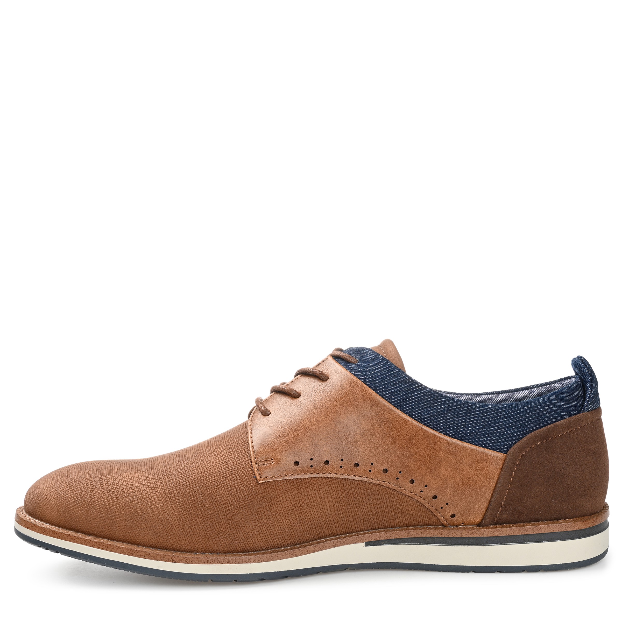 Vance Co. Latrell Embossed Casual Dress Shoe, Brown 8.5, Men's