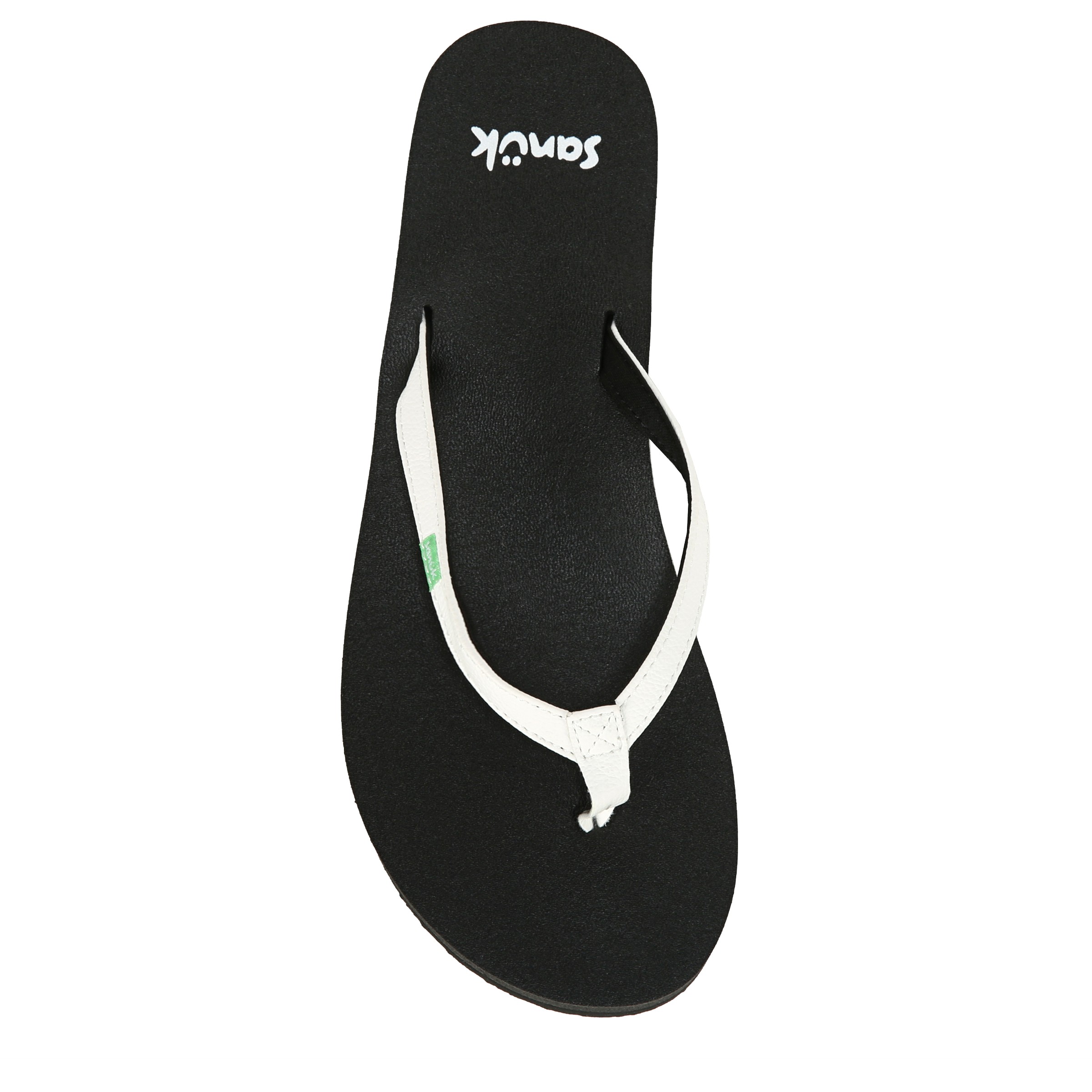 Sanuk Sandals Women 8 Flip Flop Yoga Joy Sparkle Silver Logo Beach