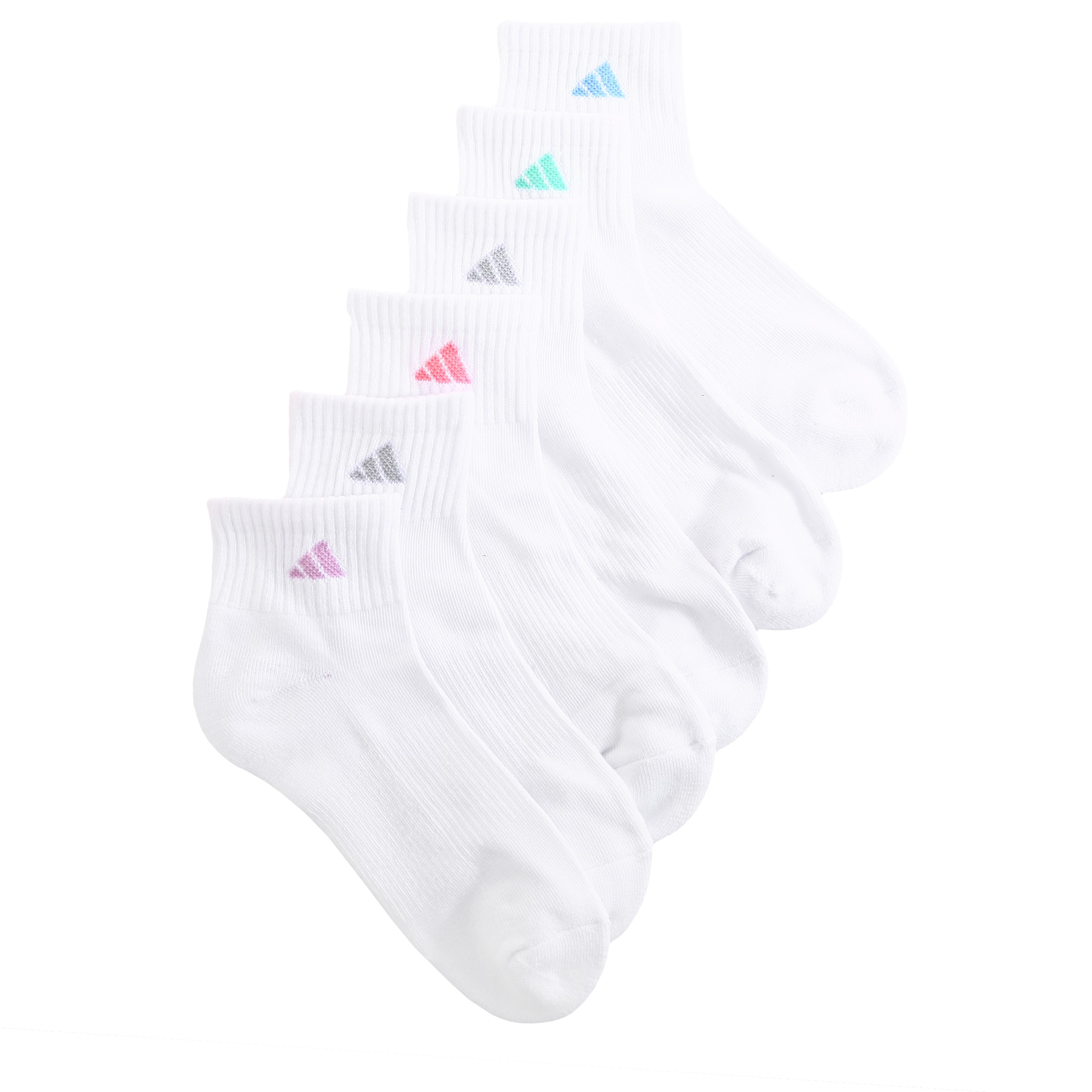 adidas Women's 6 Pack Athletic Cushioned Ankle Socks