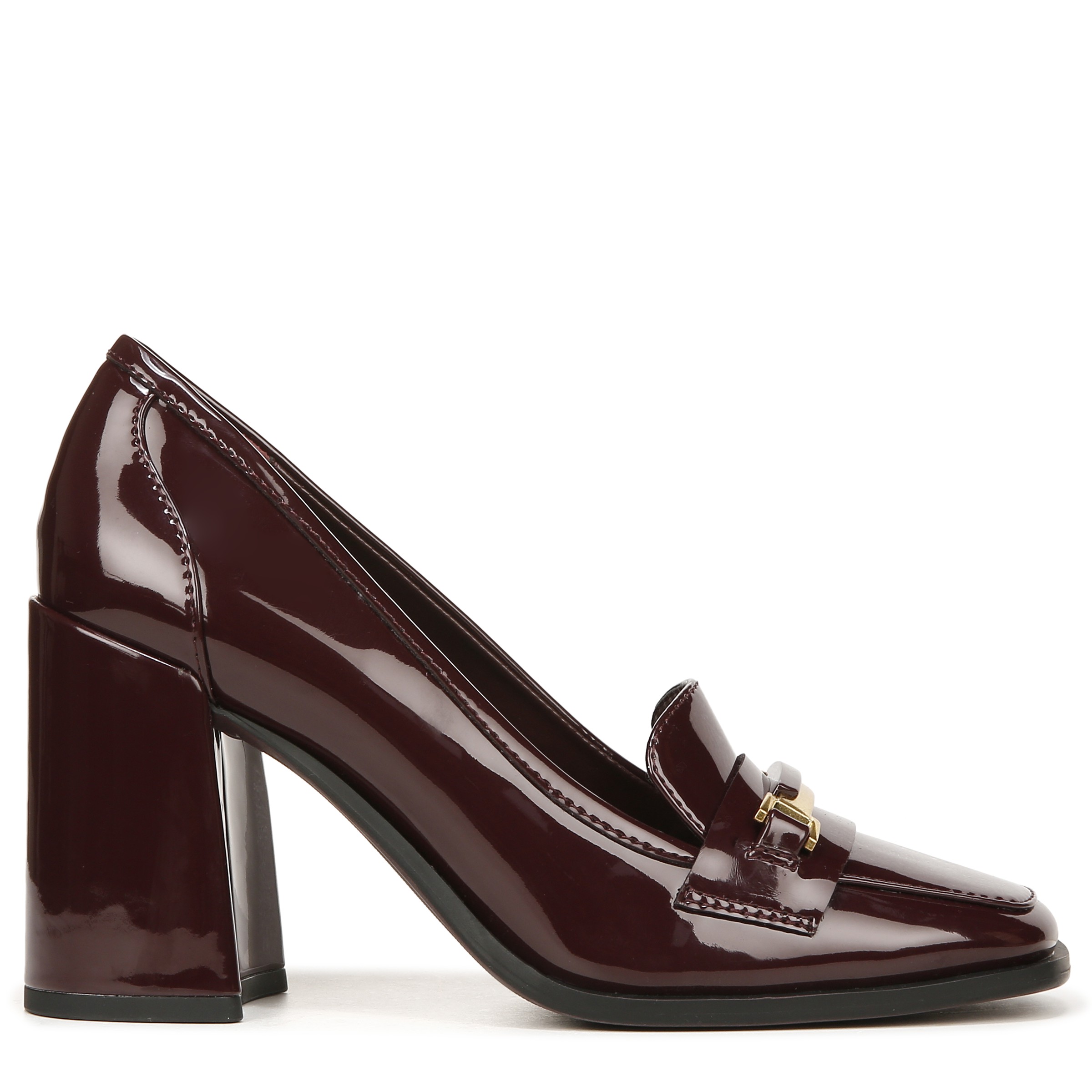 Franco Sarto Burgundy Patent Leather Heeled Loafers Size 9 - $30