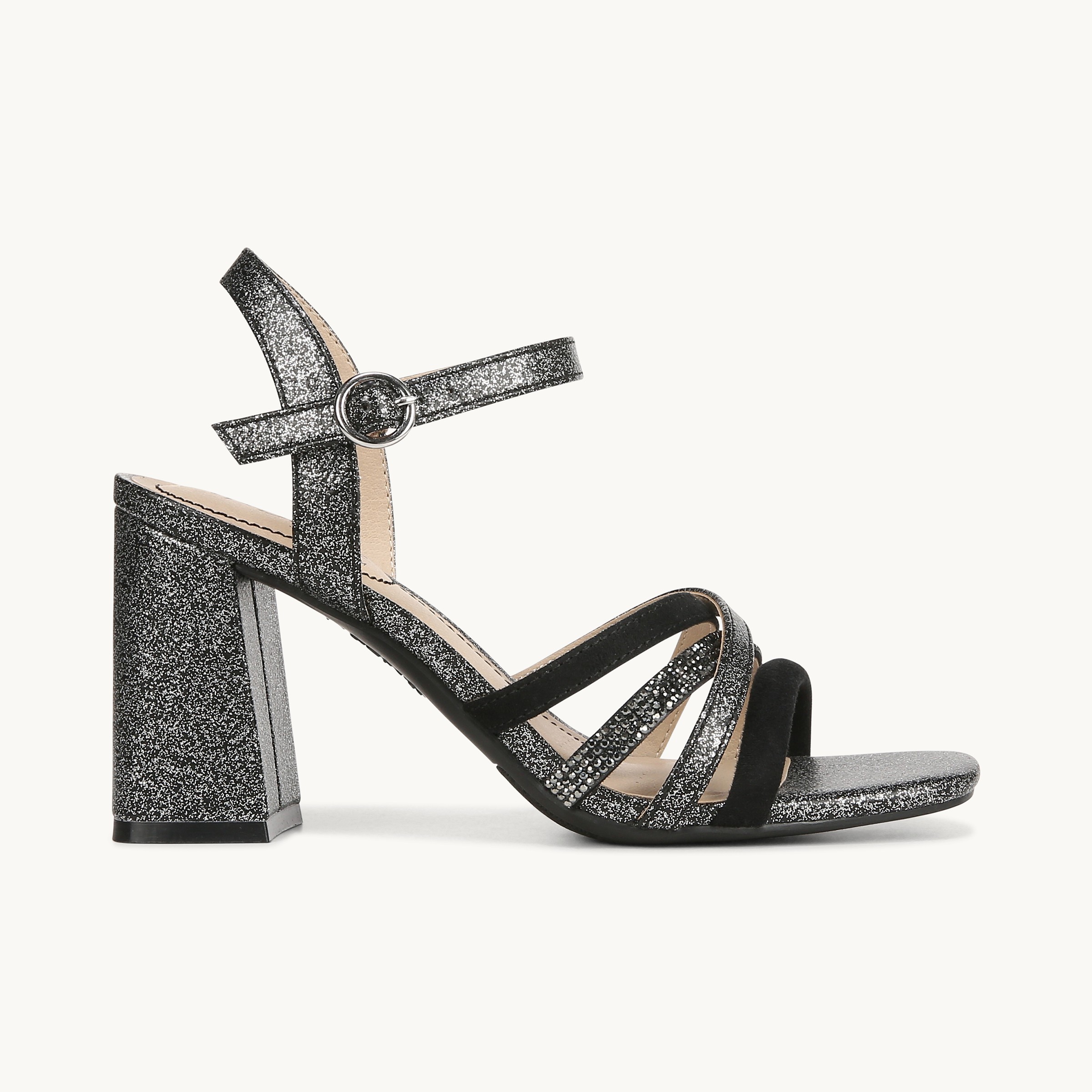 Buy CULVER Rhinestone Embellished Block Heel Sandals in Black Online in  Singapore | Rag & Co Singapore