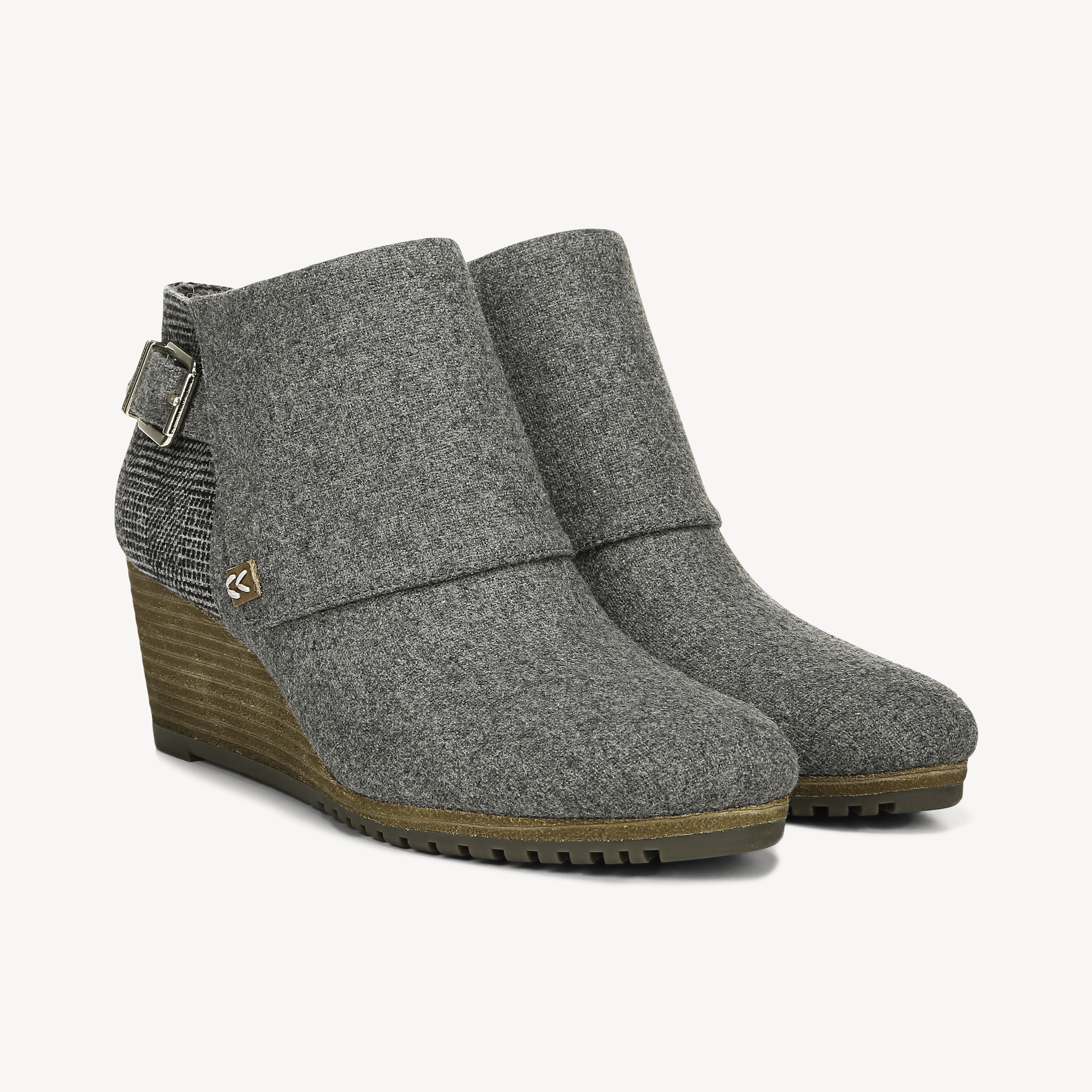 dr scholl's create wedge bootie grey flannel