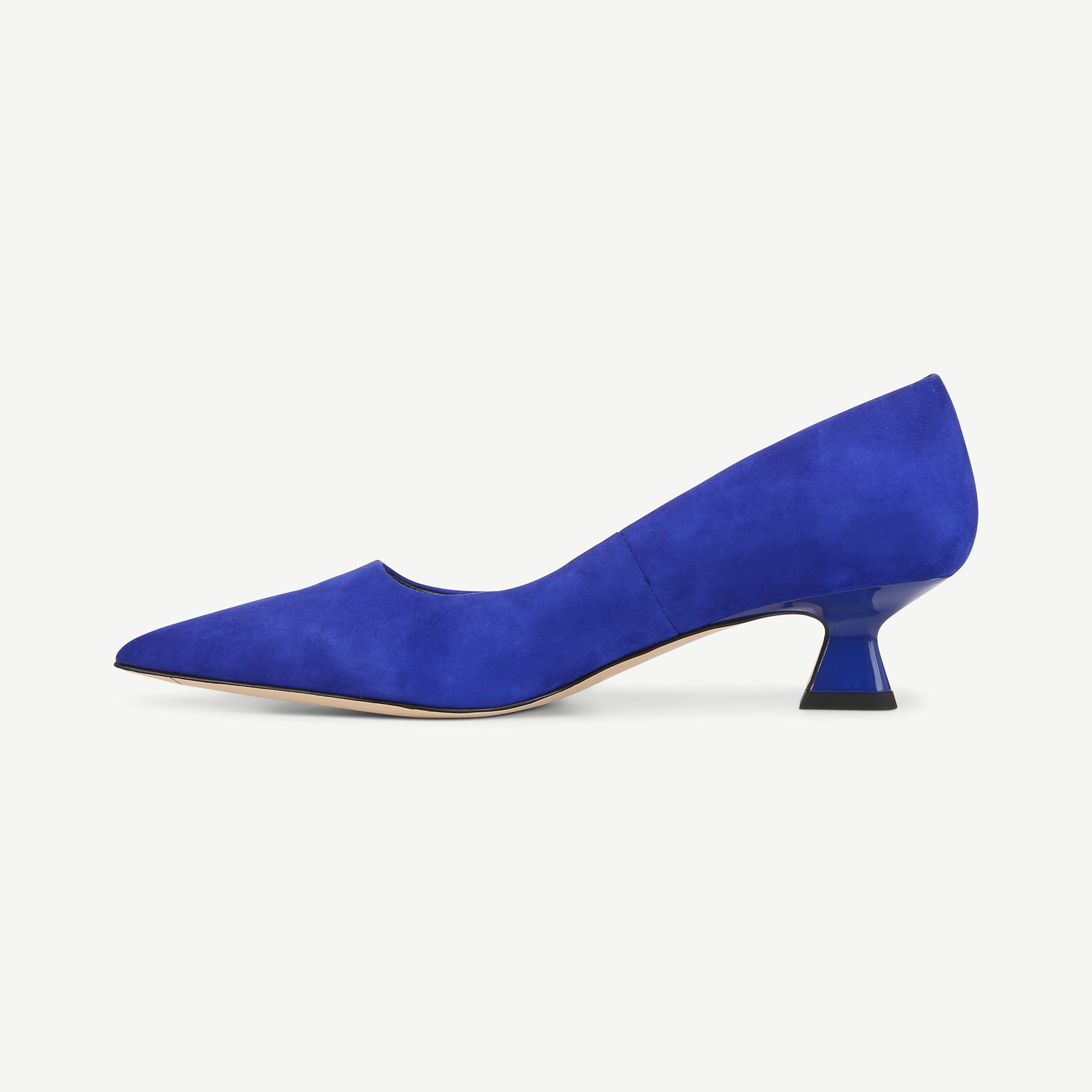 Blue suede kitten heel clearance shoes