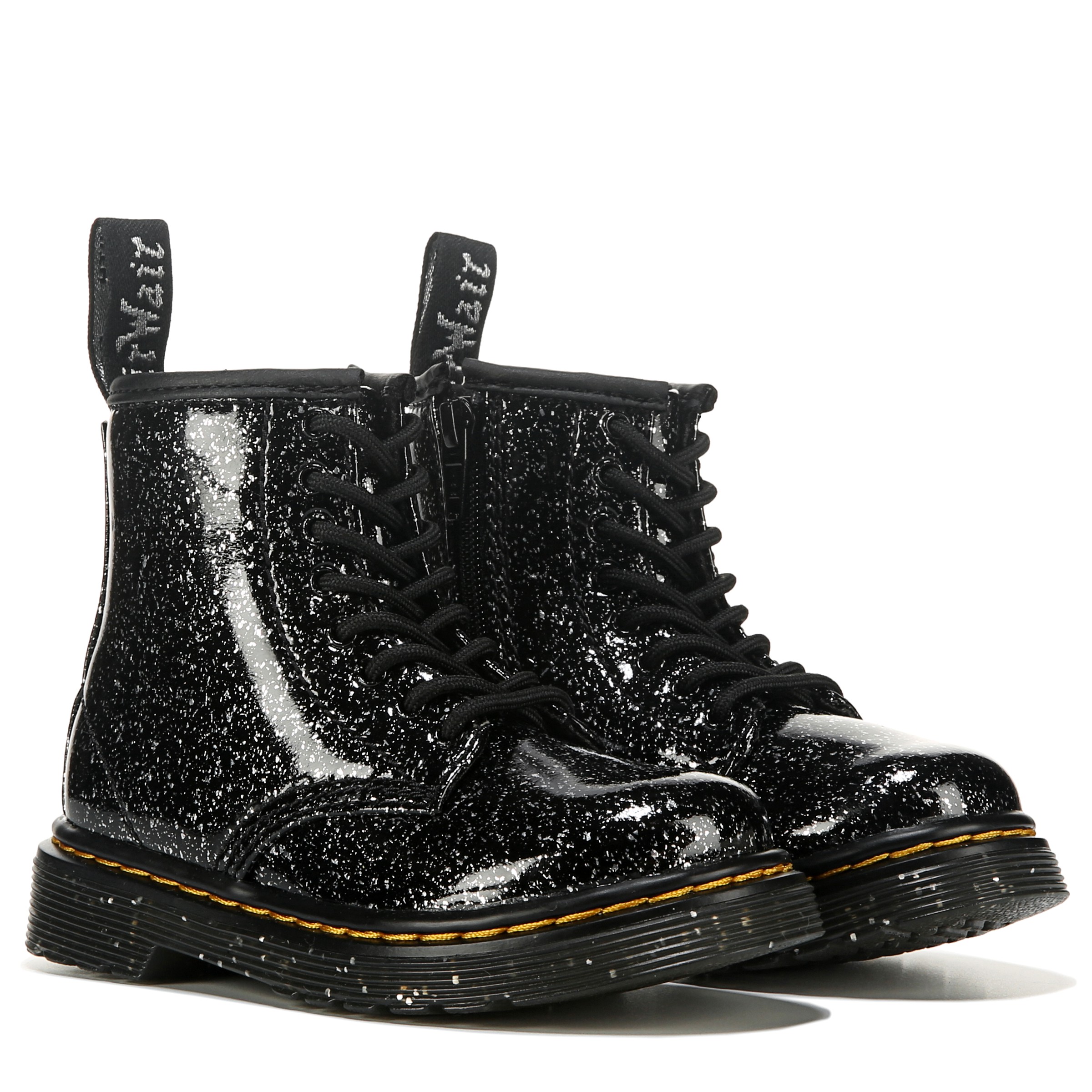 infant black glitter dr martens