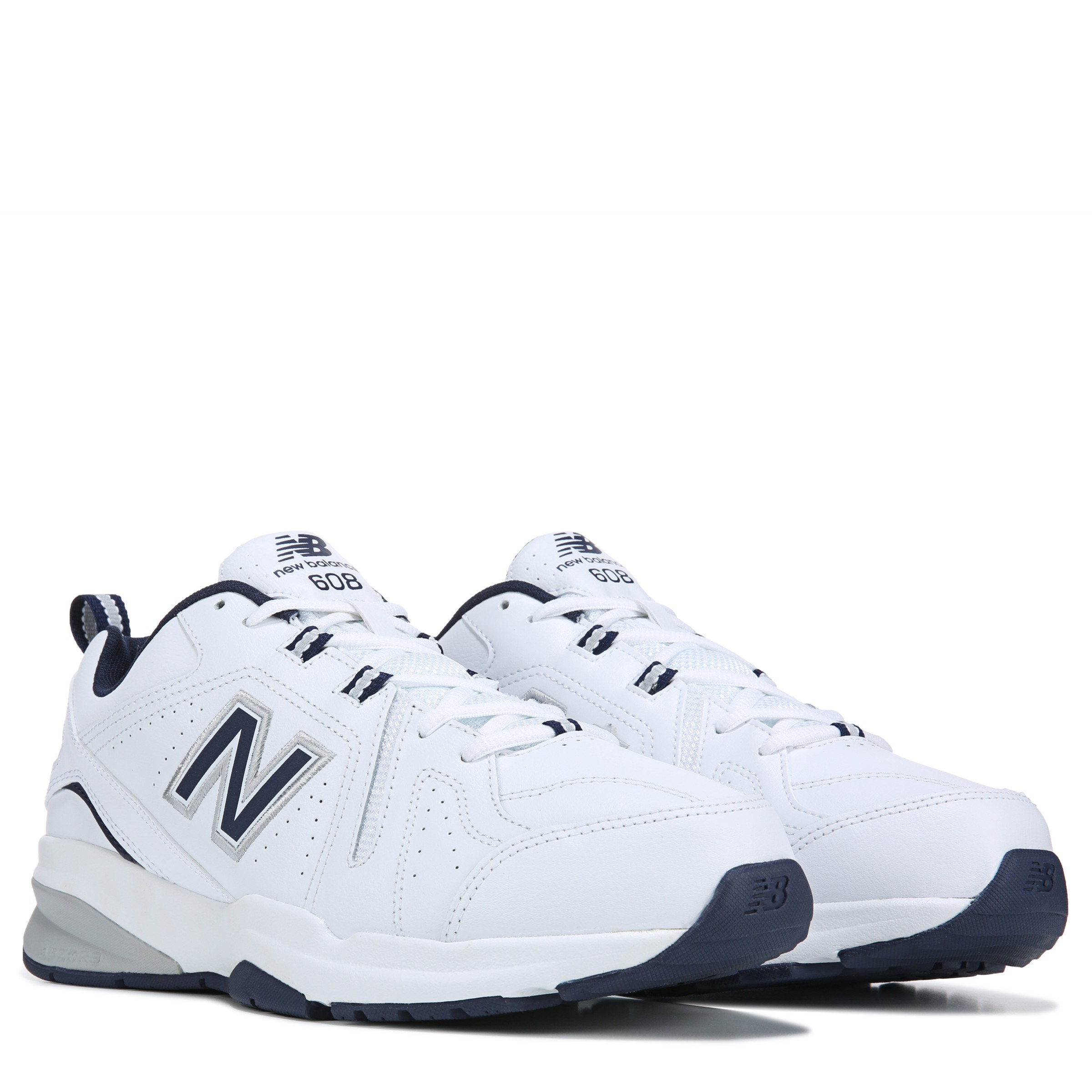 New Balance Men's 608 V5 Medium/X-Wide Walking Shoes (White/Navy) - Style #707478