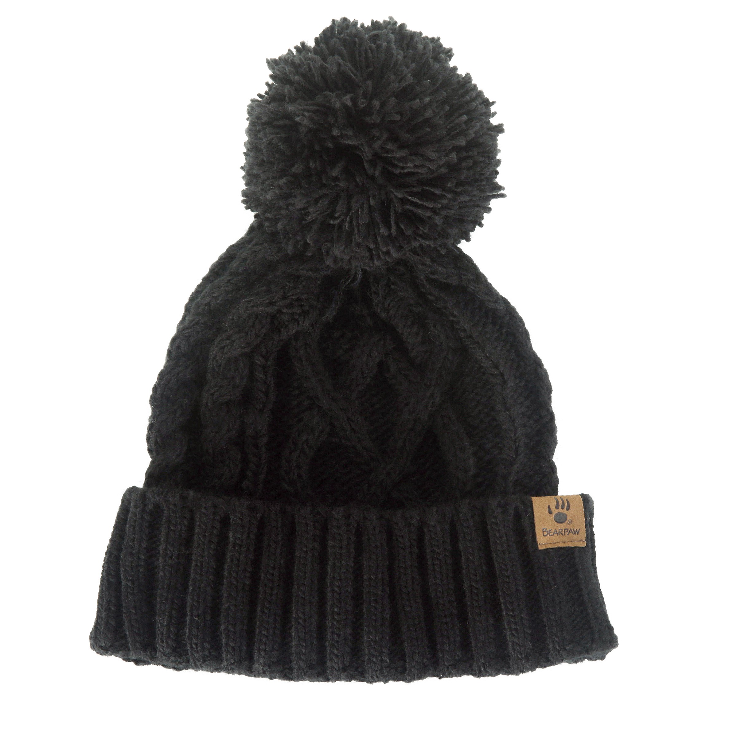 Women's Cable Pom Beanie Knit Hat