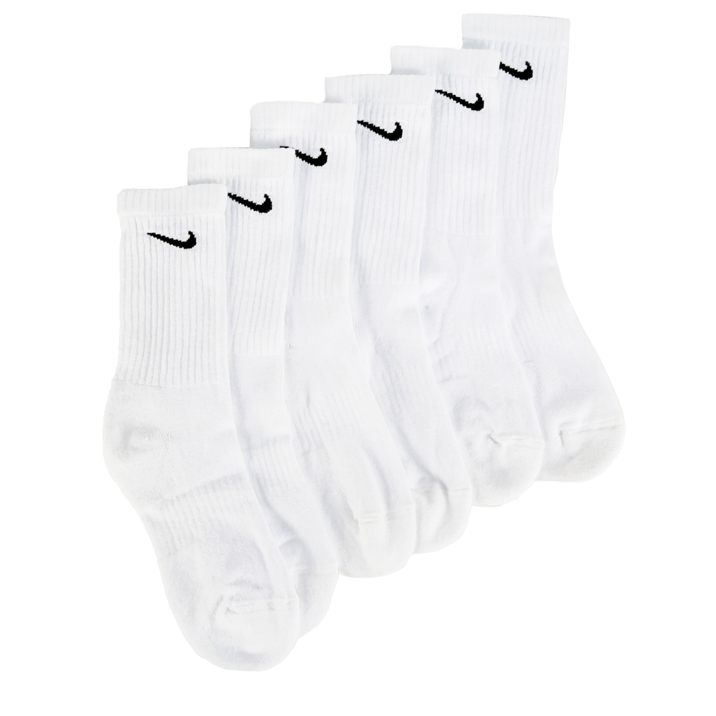 Kids' 6 Pack Medium Everyday Cushioned Crew Socks