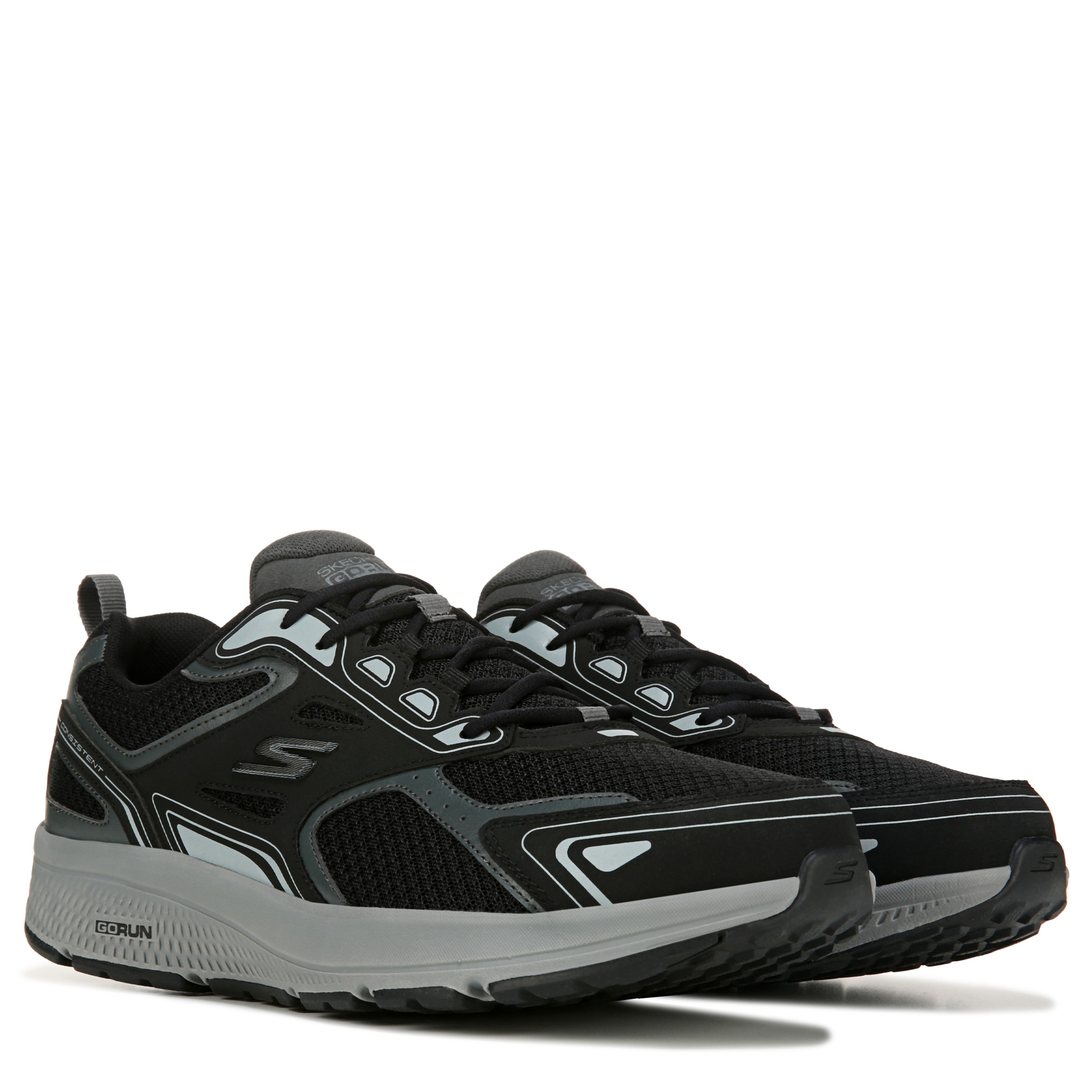  Skechers mens Go Run Consistent - Performance Running &  Walking Shoe Sneaker, Black/Grey, 7 X-Wide US