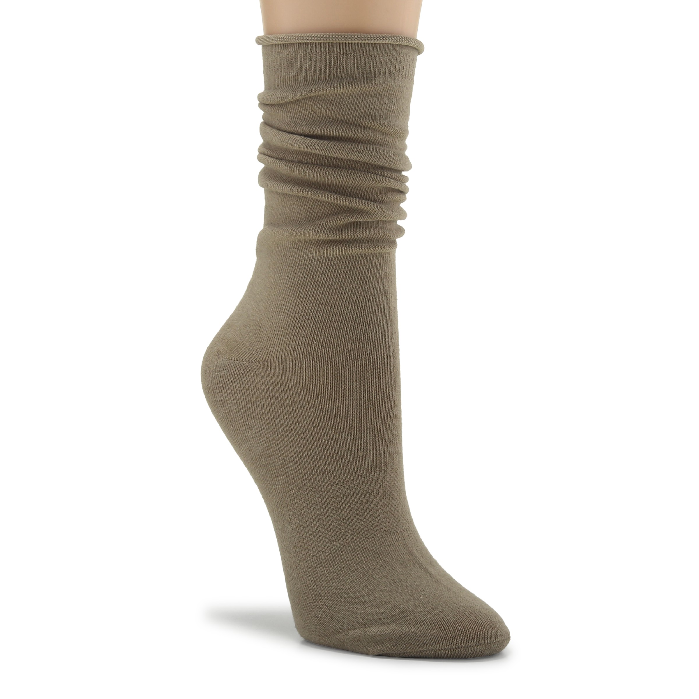 Women's 3 Pack Rolled Crew Socks