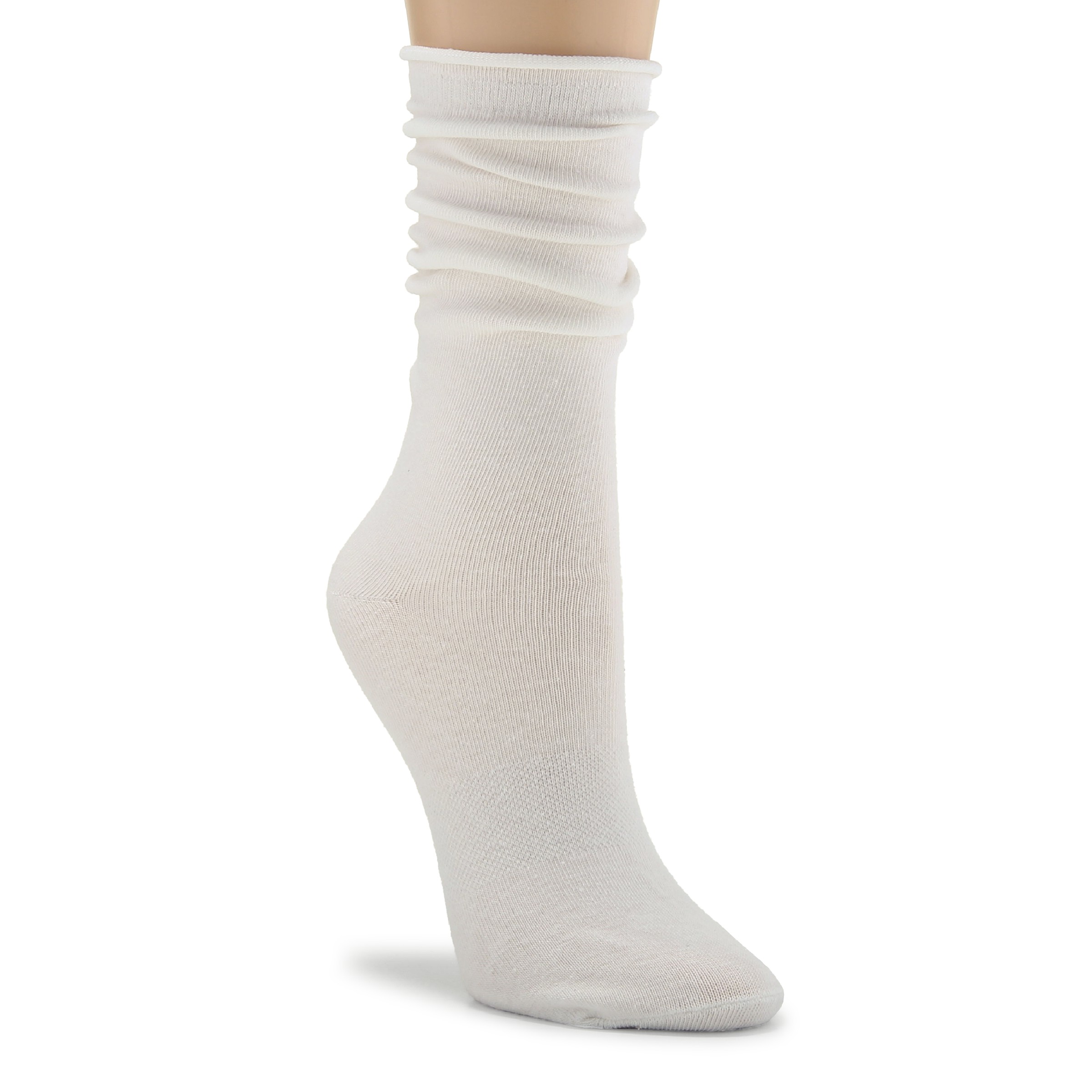 Women's 3 Pack Rolled Crew Socks