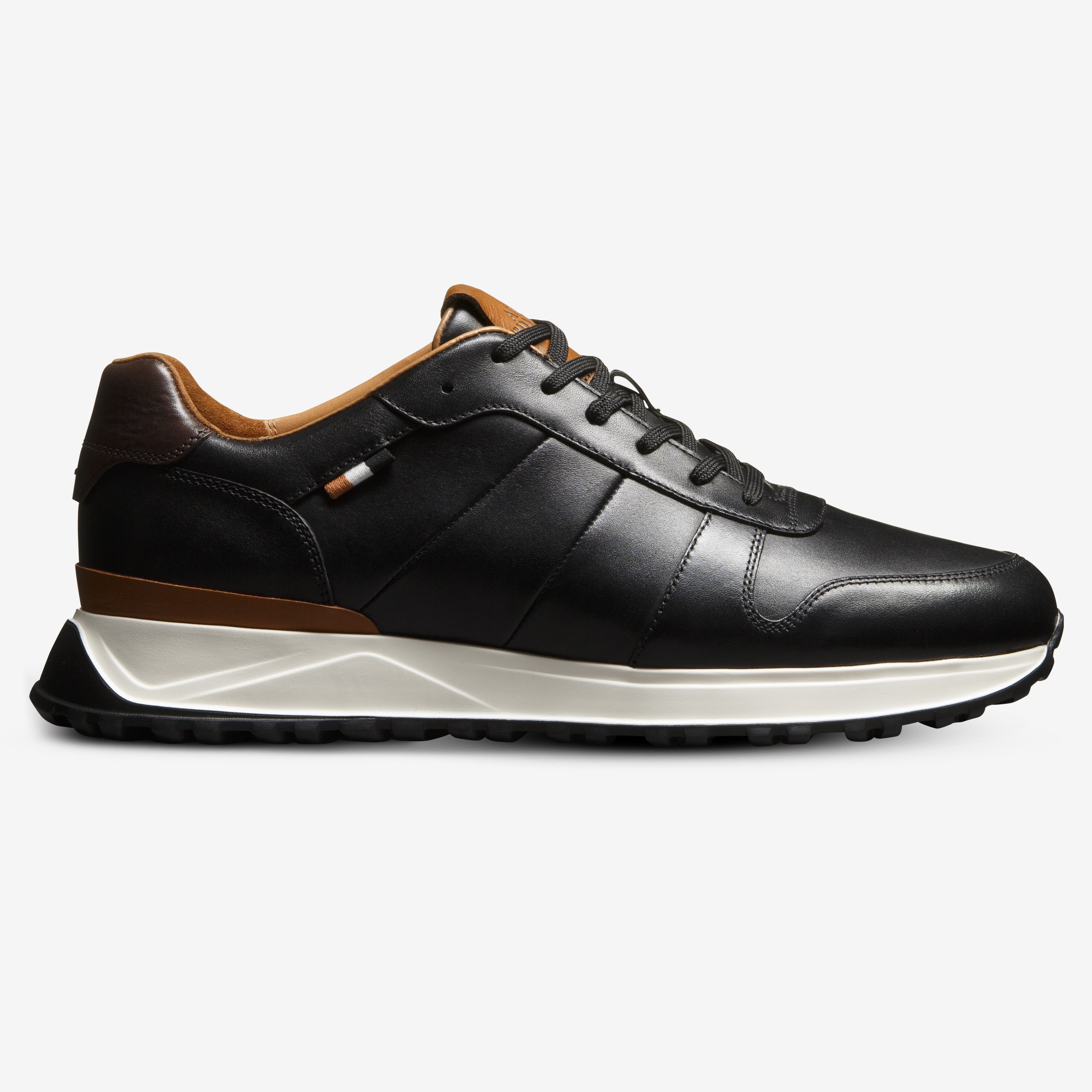 Hugo Boss Mens Black Sporty Leather Sneakers Casual Trainers, US 8