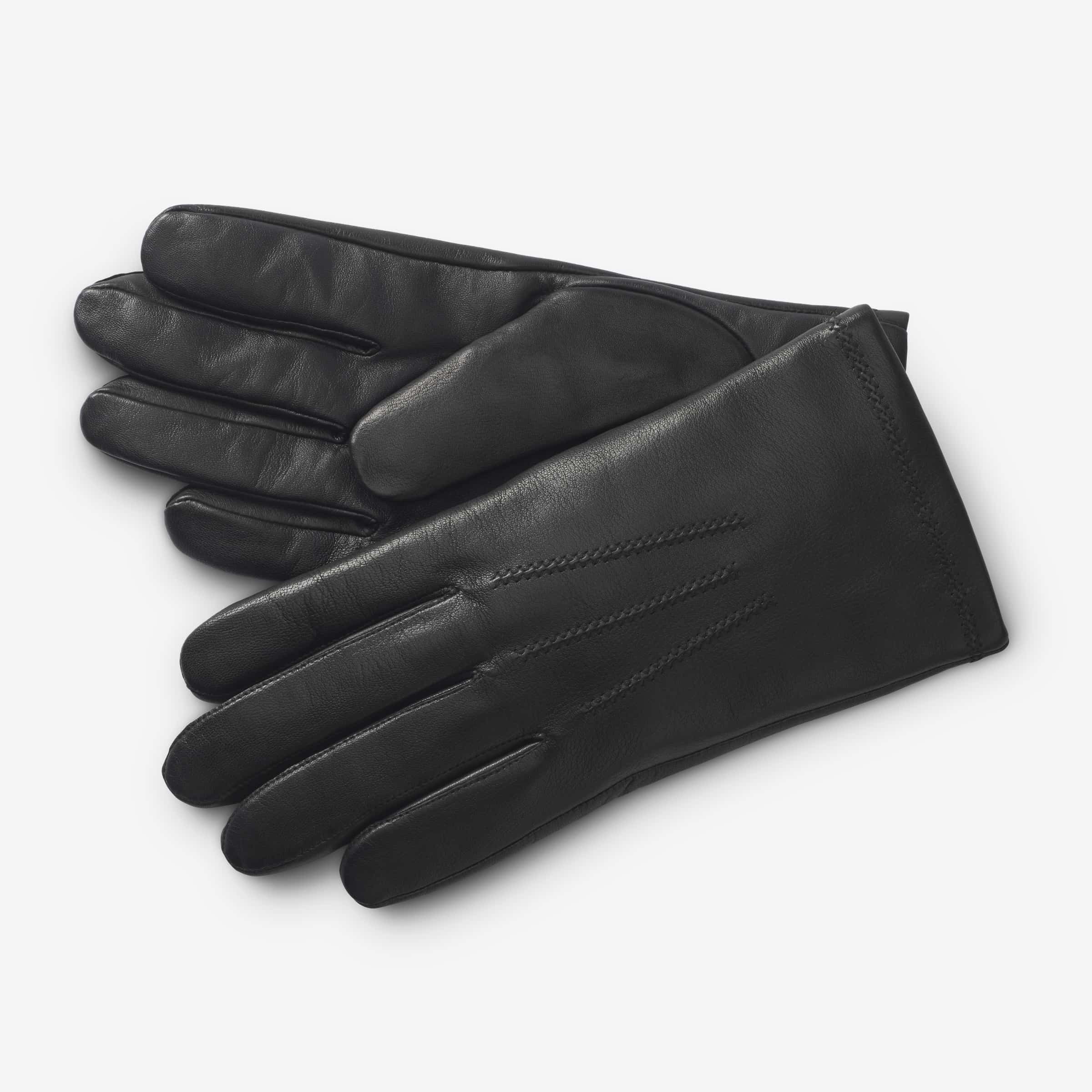 Cashmere Lined Leather Tech Gloves, Men's Hats and Gloves