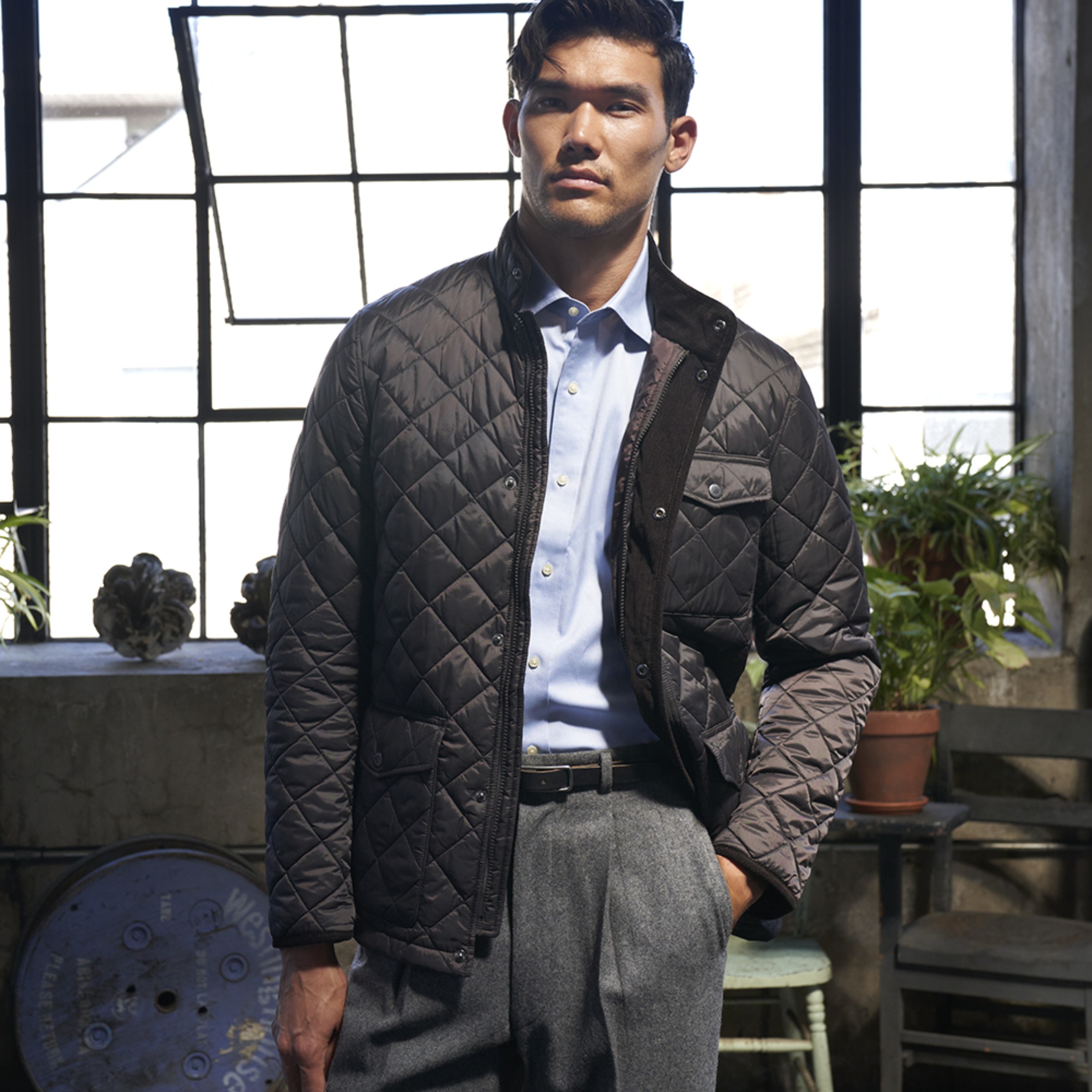 barbour interceptor quilted jacket