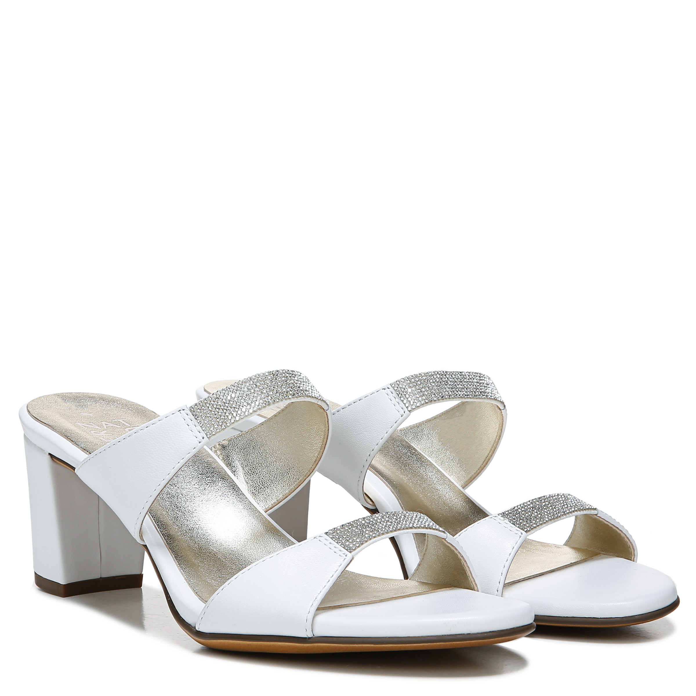 white leather dress sandals