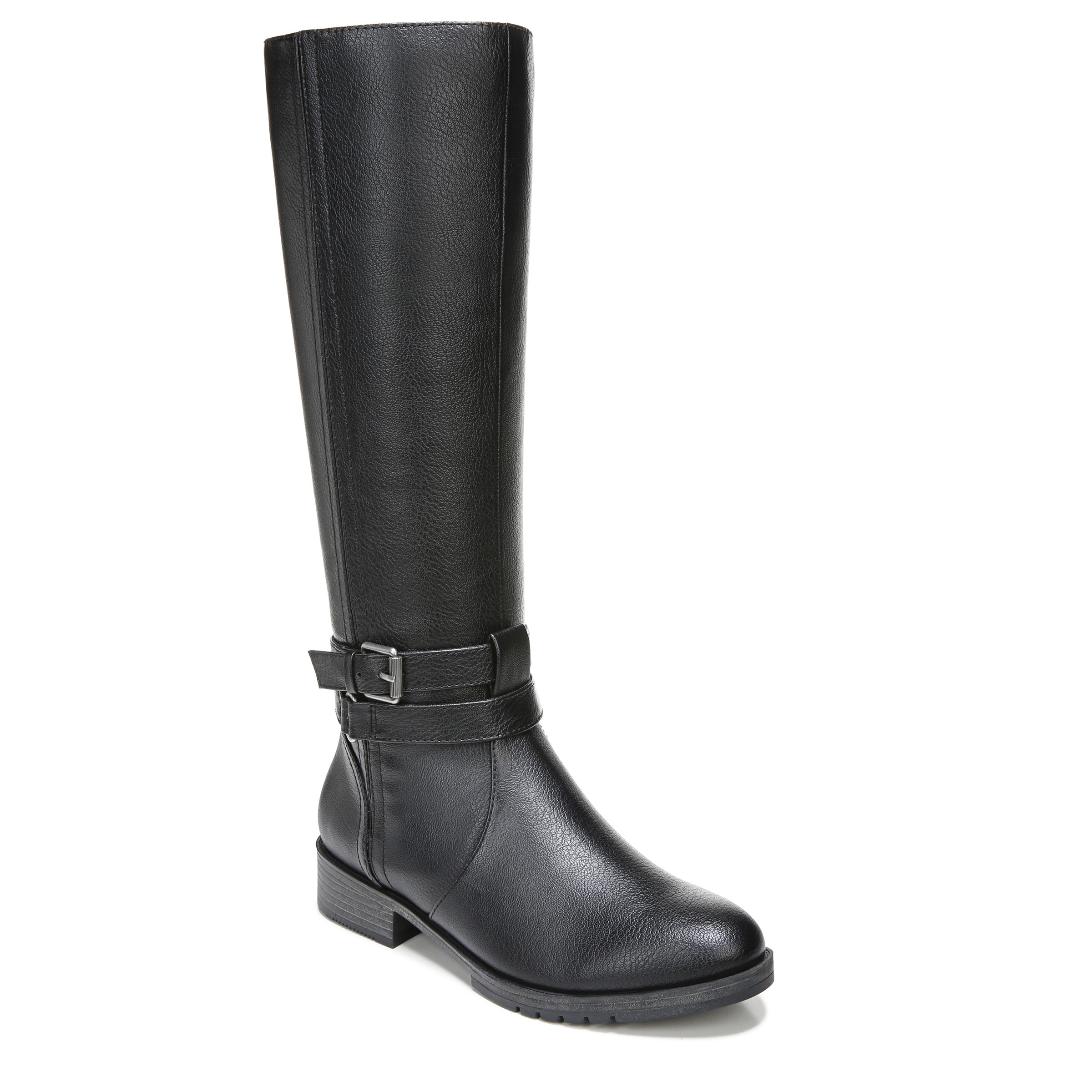 womens black calf high boots