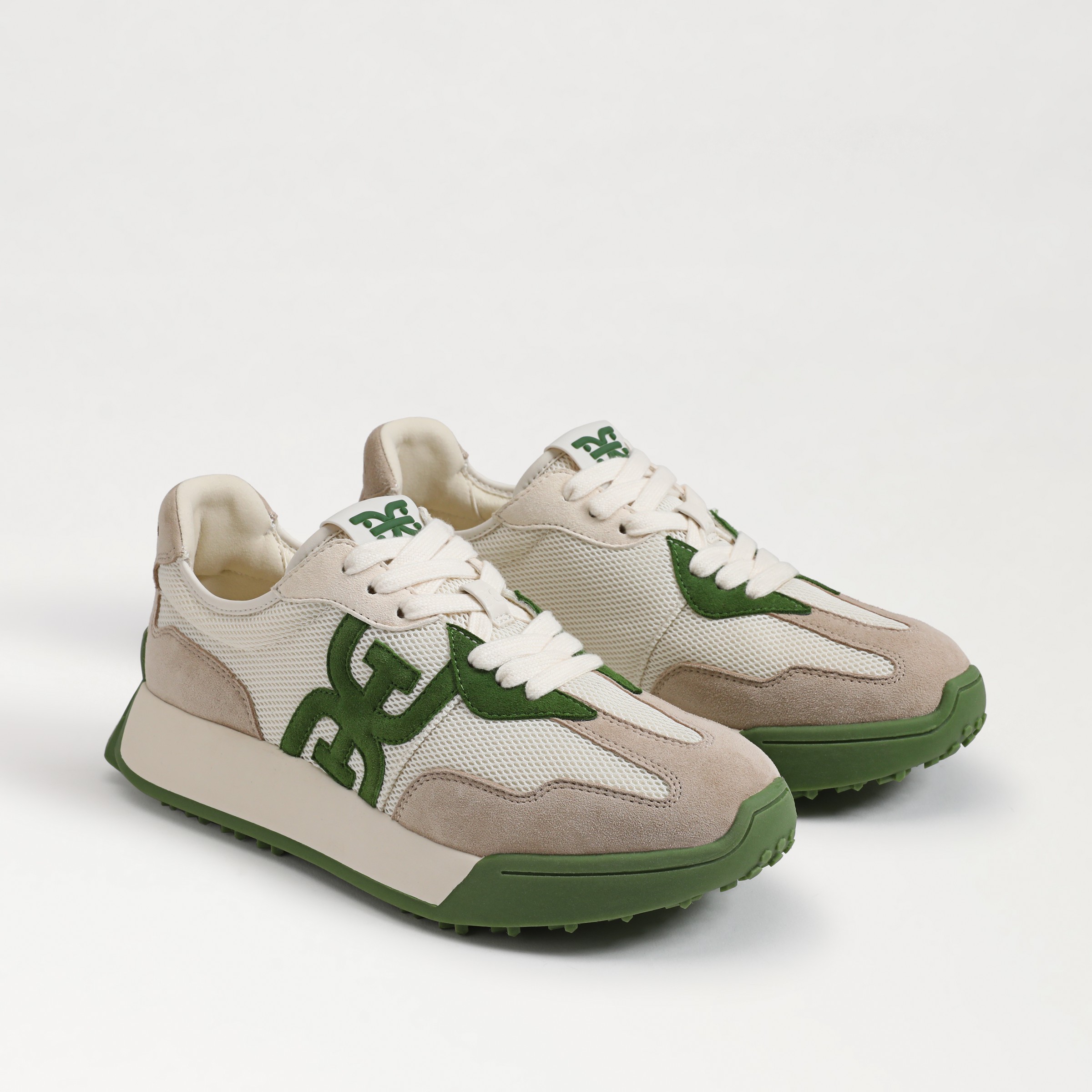 Shop Sam Edelman Langley Lace Up Sneaker Green Multi Suede