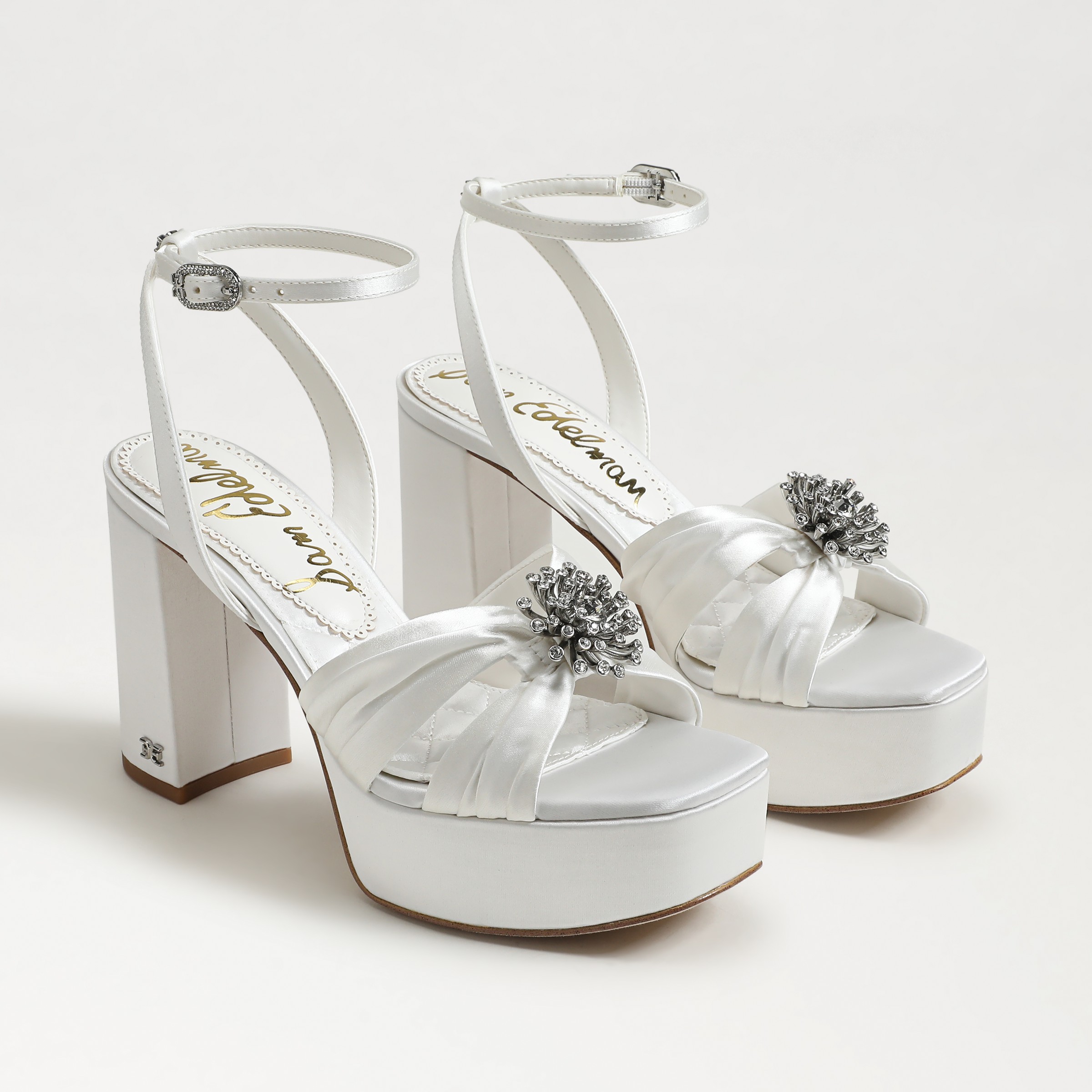 Sam Edelman Janelle Dress Sandal Bright White Satin In White