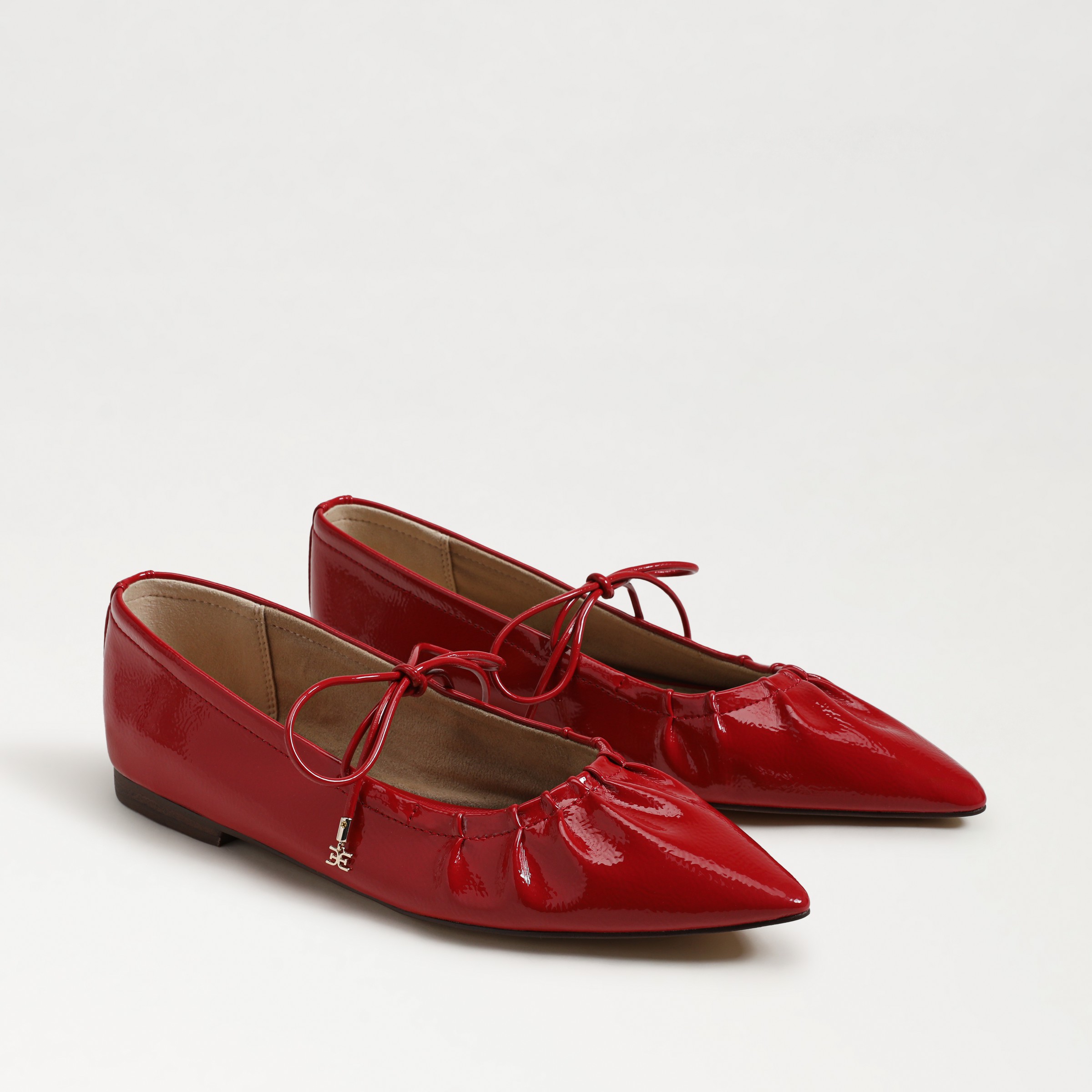 Shop Sam Edelman Bri Pointed Toe Flat Begonia Red Leather