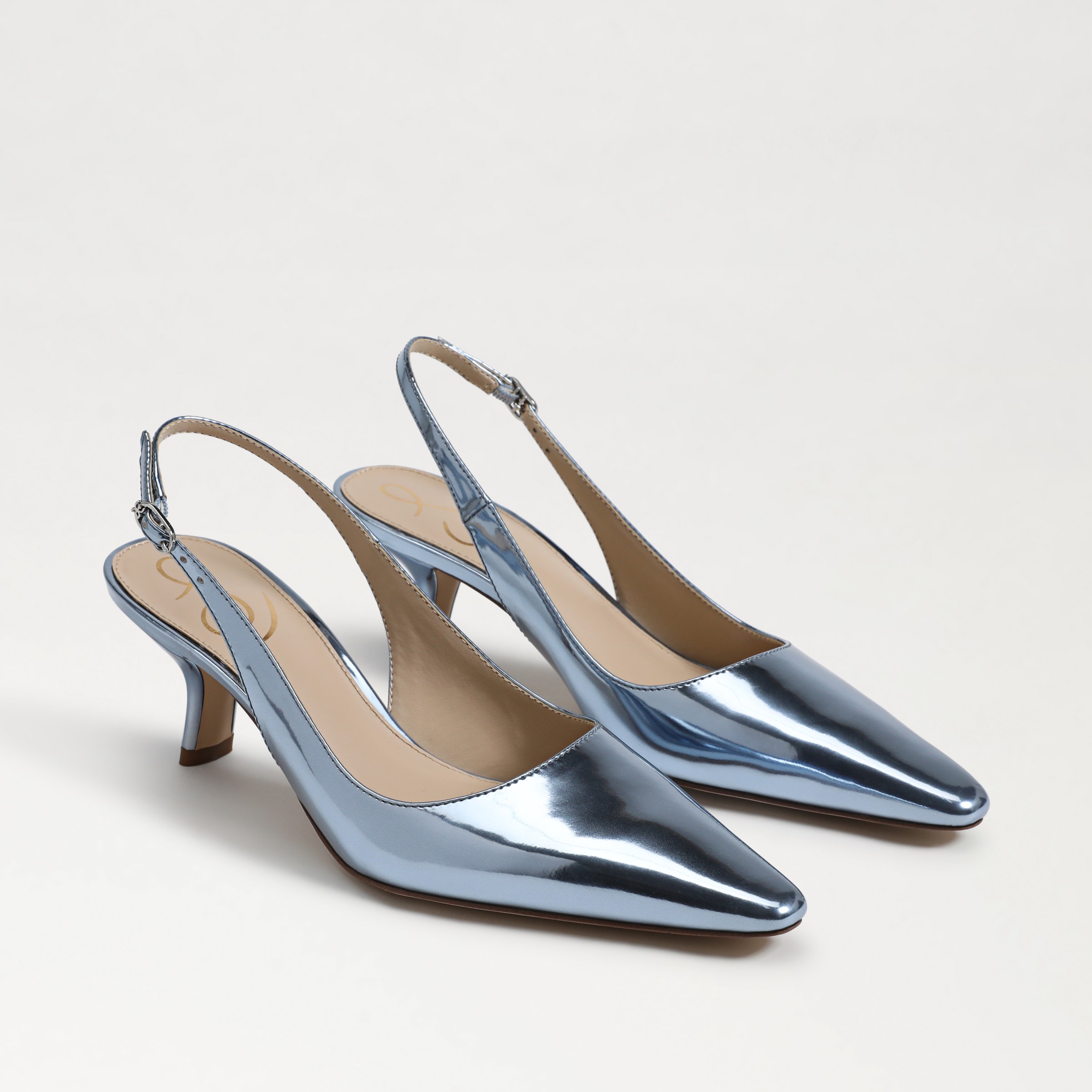 Sam Edelman Bianka Slingback Pump Metallic Sky Metallic In Blue
