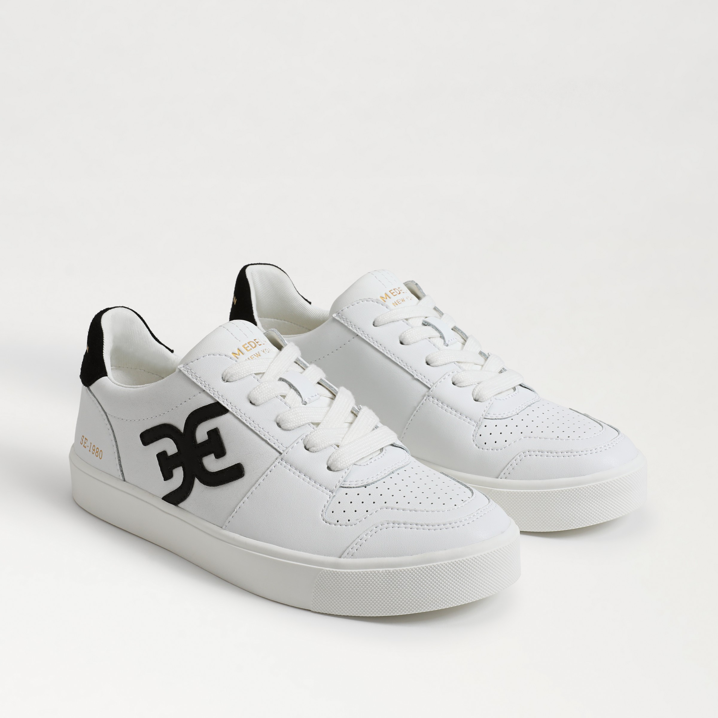 Shop Sam Edelman Ellie Sneaker White/black Suede In Multi