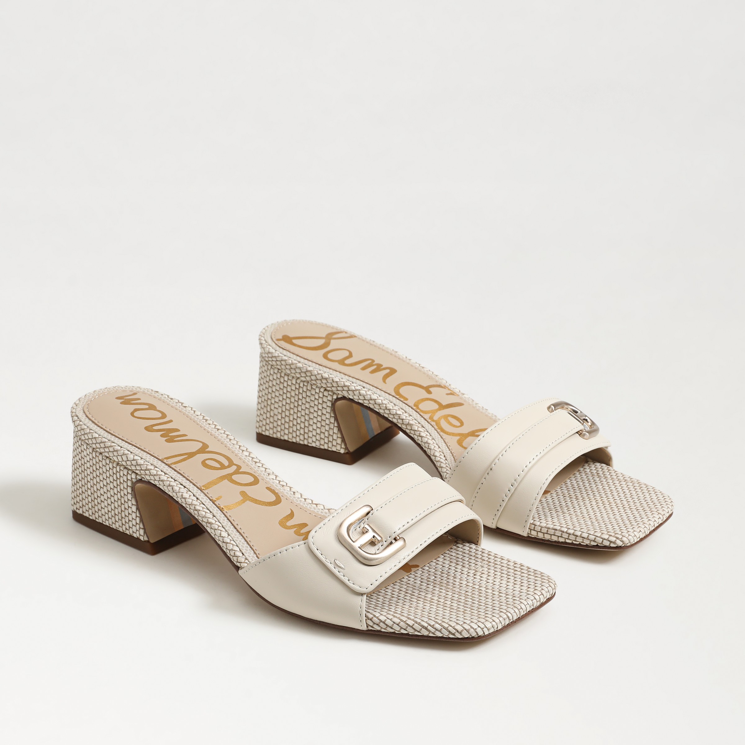 Sam Edelman Wilma Slip On Dress Sandal Modern Ivory Leather In White