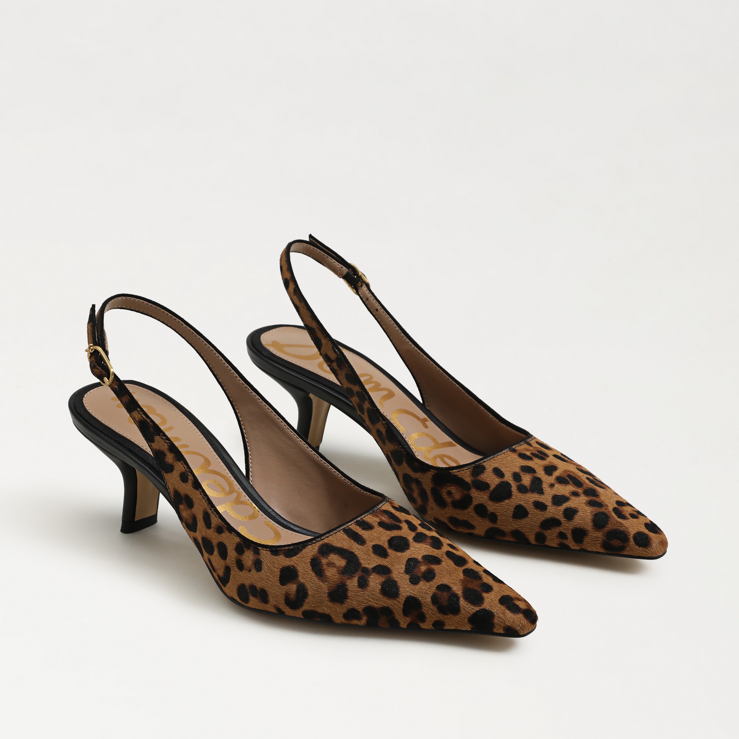 Sam Edelman Bianka Slingback Pump Granada Tan Leopard Leather In Brown