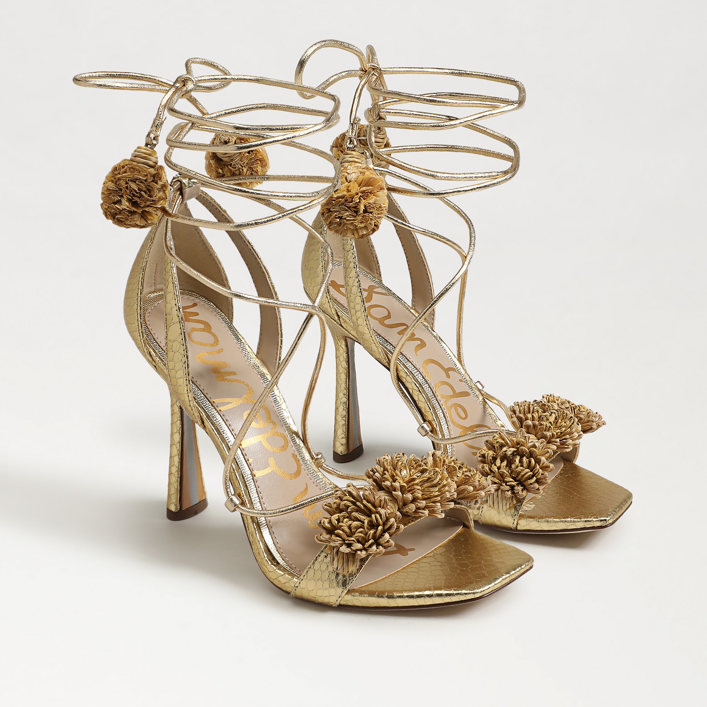 Sam Edelman Leela Dress Sandal Gold Faux Leather In Gold