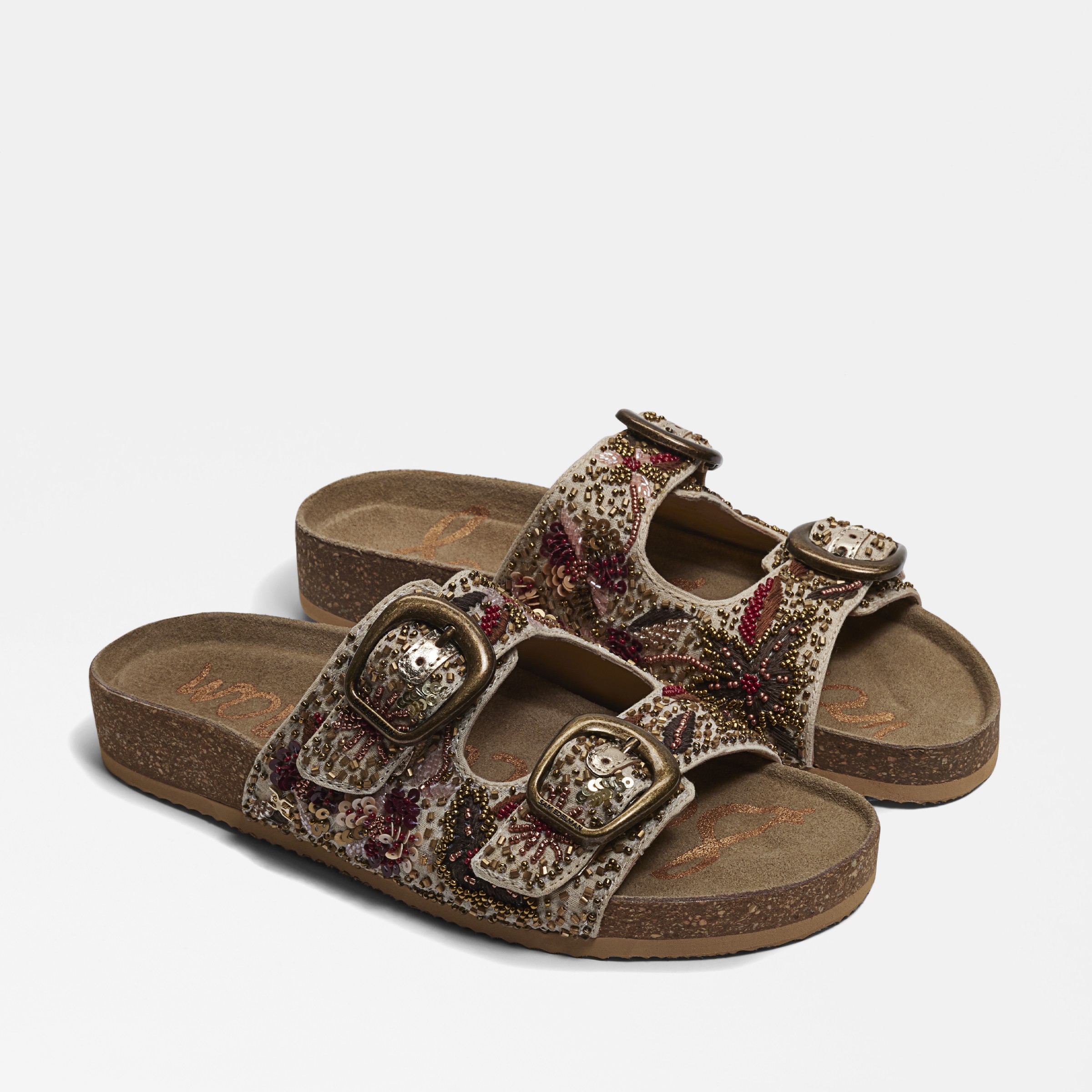 Sam Edelman Orianna Slip On Sandal Sunset Multi Sequin Beads In Multi
