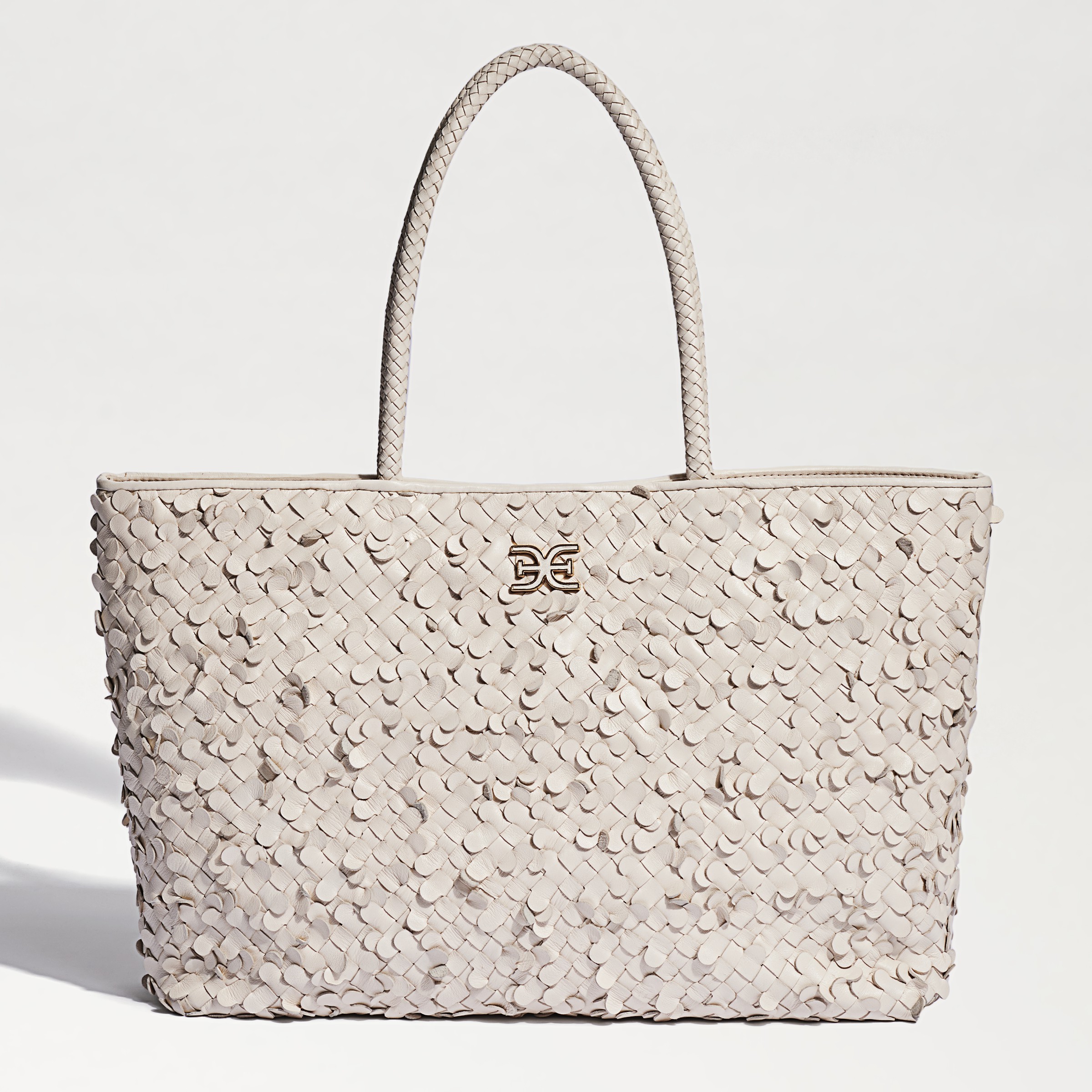 SAM EDELMAN SAM EDELMAN BIANKA WOVEN TOTE IVORY LEATHER 