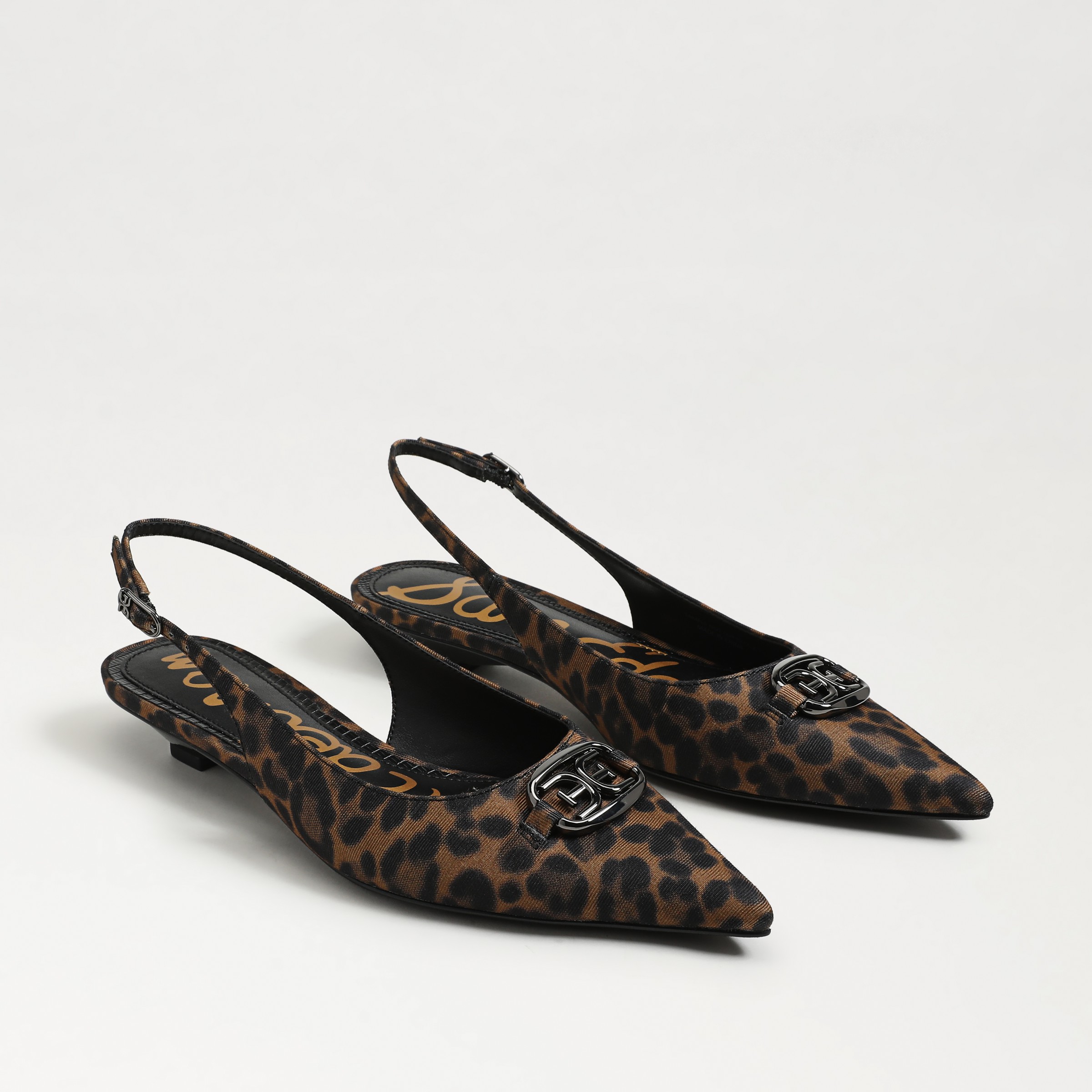 Sam Edelman Aggie Slingback Flat Brown Multi Fabric In Brown