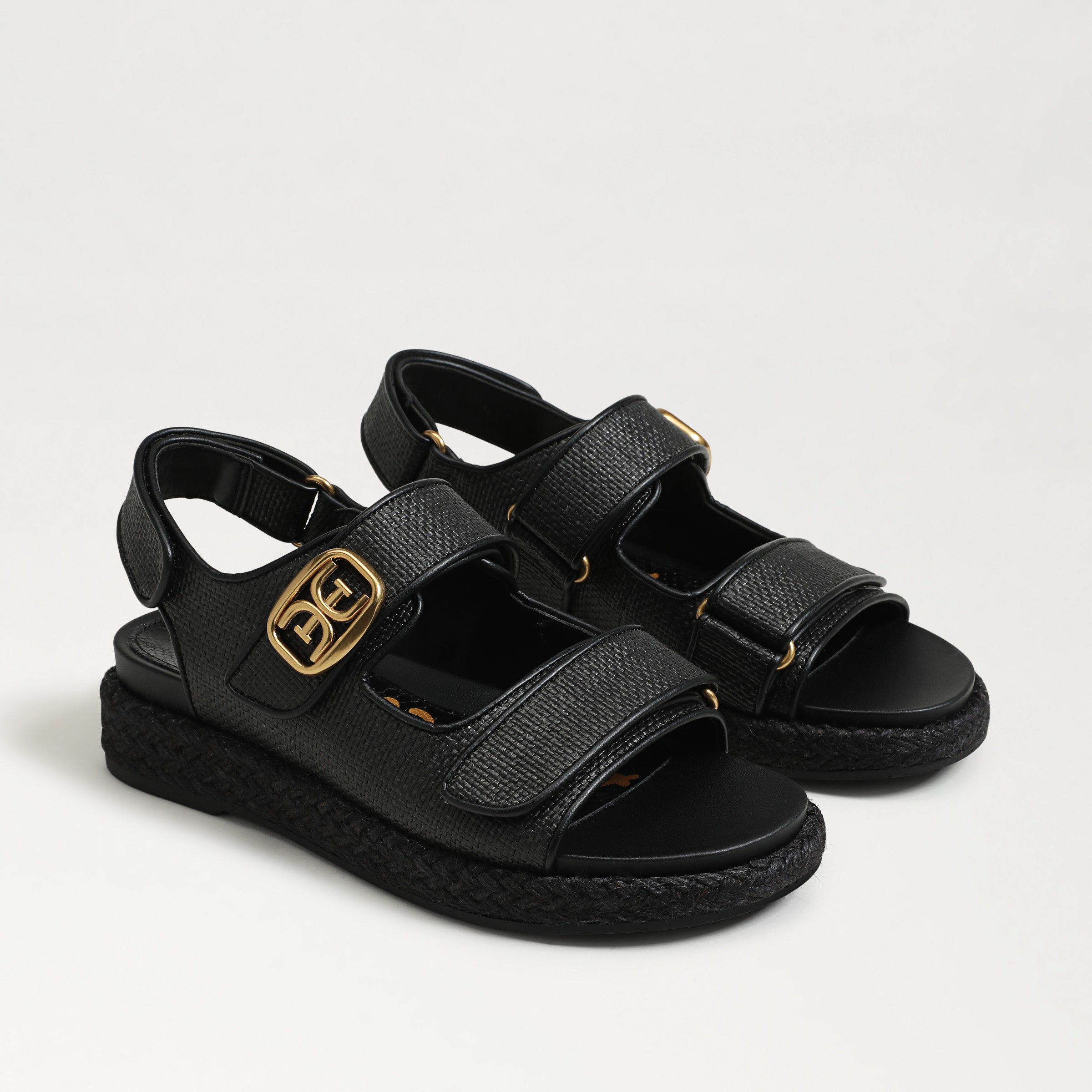 SAM EDELMAN SAM EDELMAN ARLO STRAPPY SANDAL BLACK RAFFIA