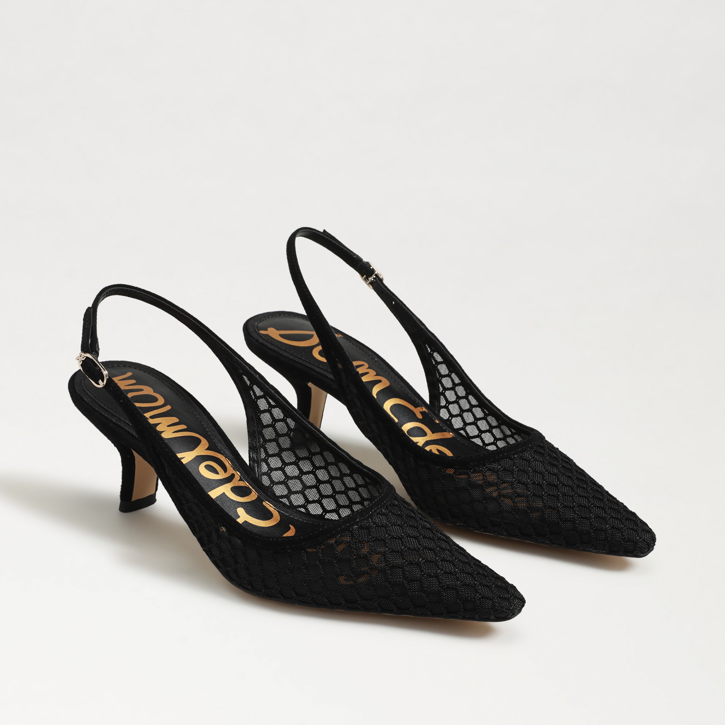 Sam Edelman Bianka Slingback Pump Black Mesh In Black