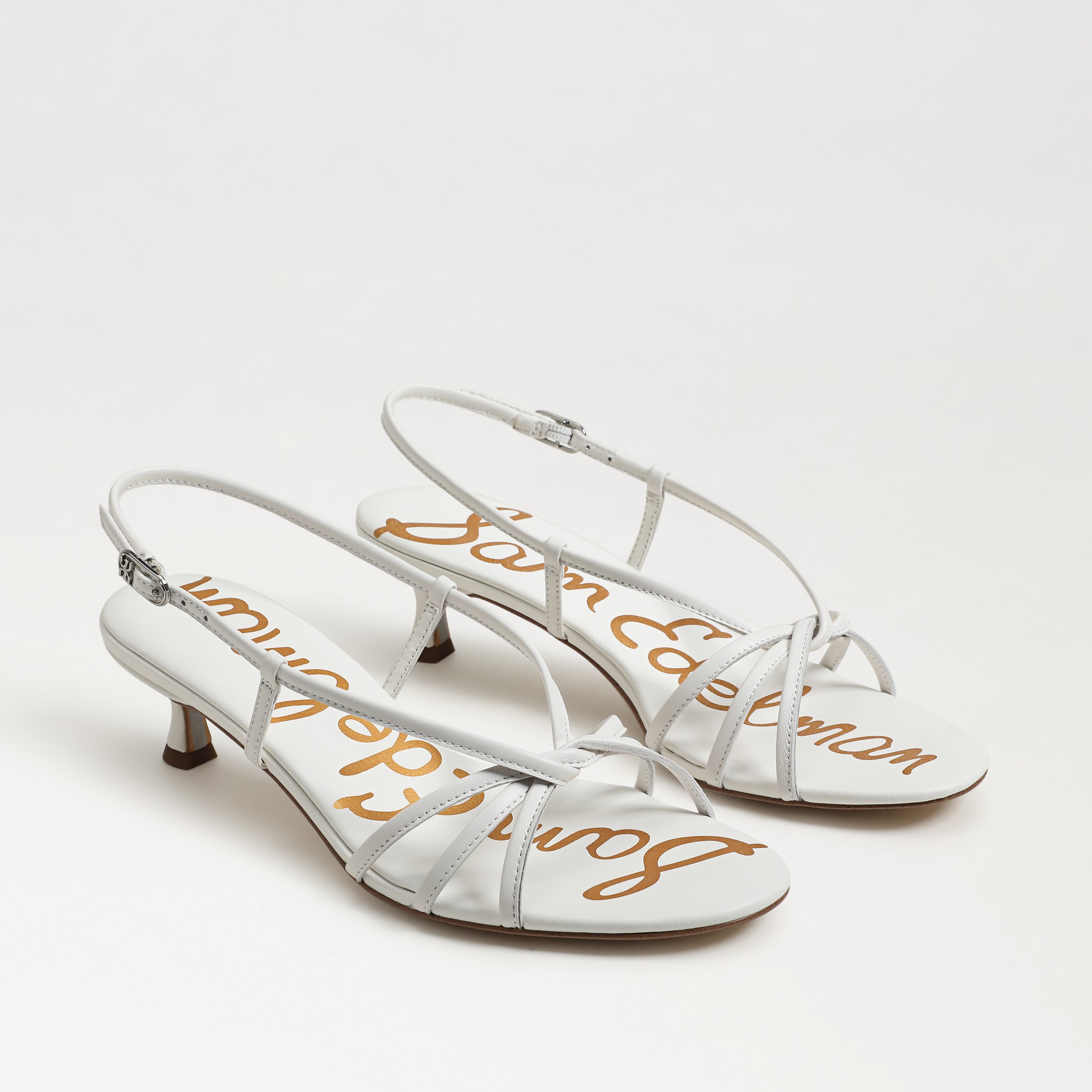 Sam Edelman Cressa Slingback Kitten Heel Sandal In White