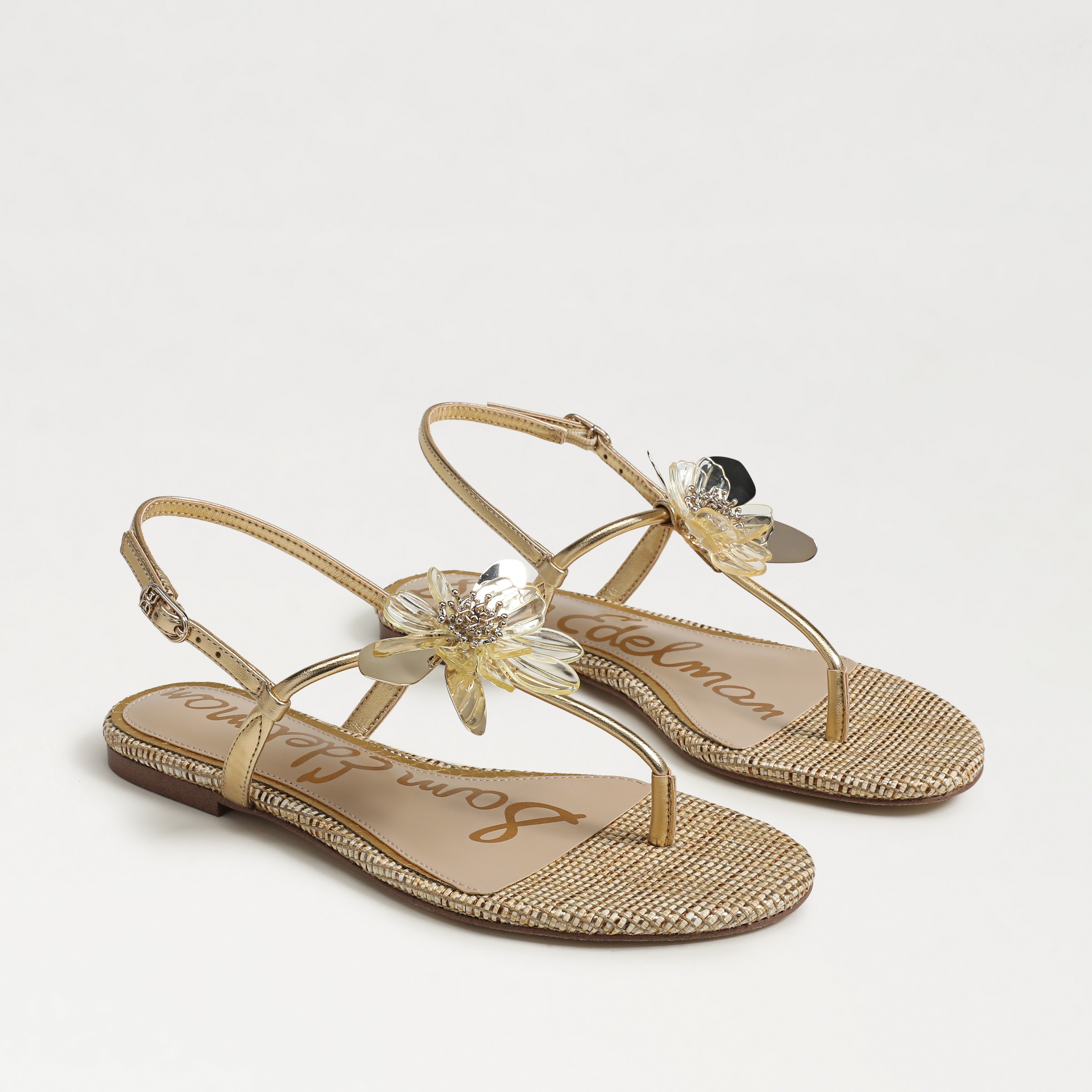 Sam Edelman Eden Thong Sandal Amber Gold Leather