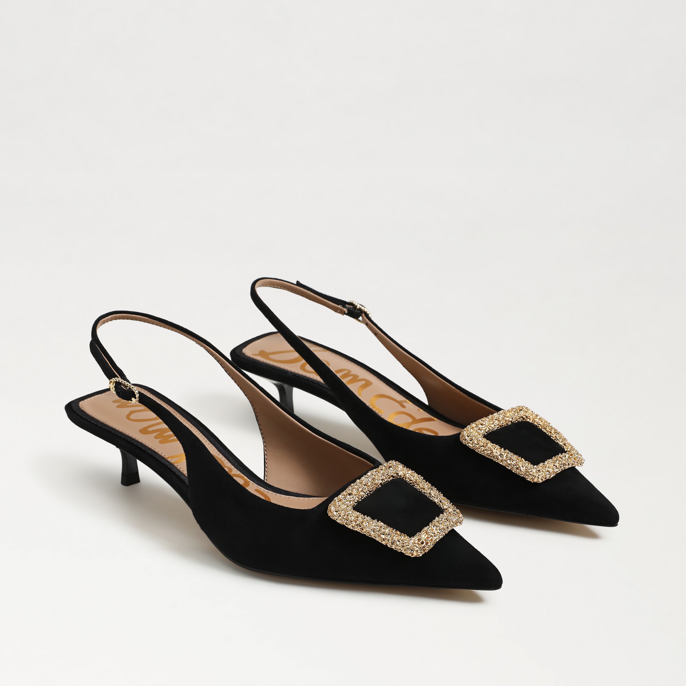 Sam Edelman Kammie Slingback Pump Black Leather In Black