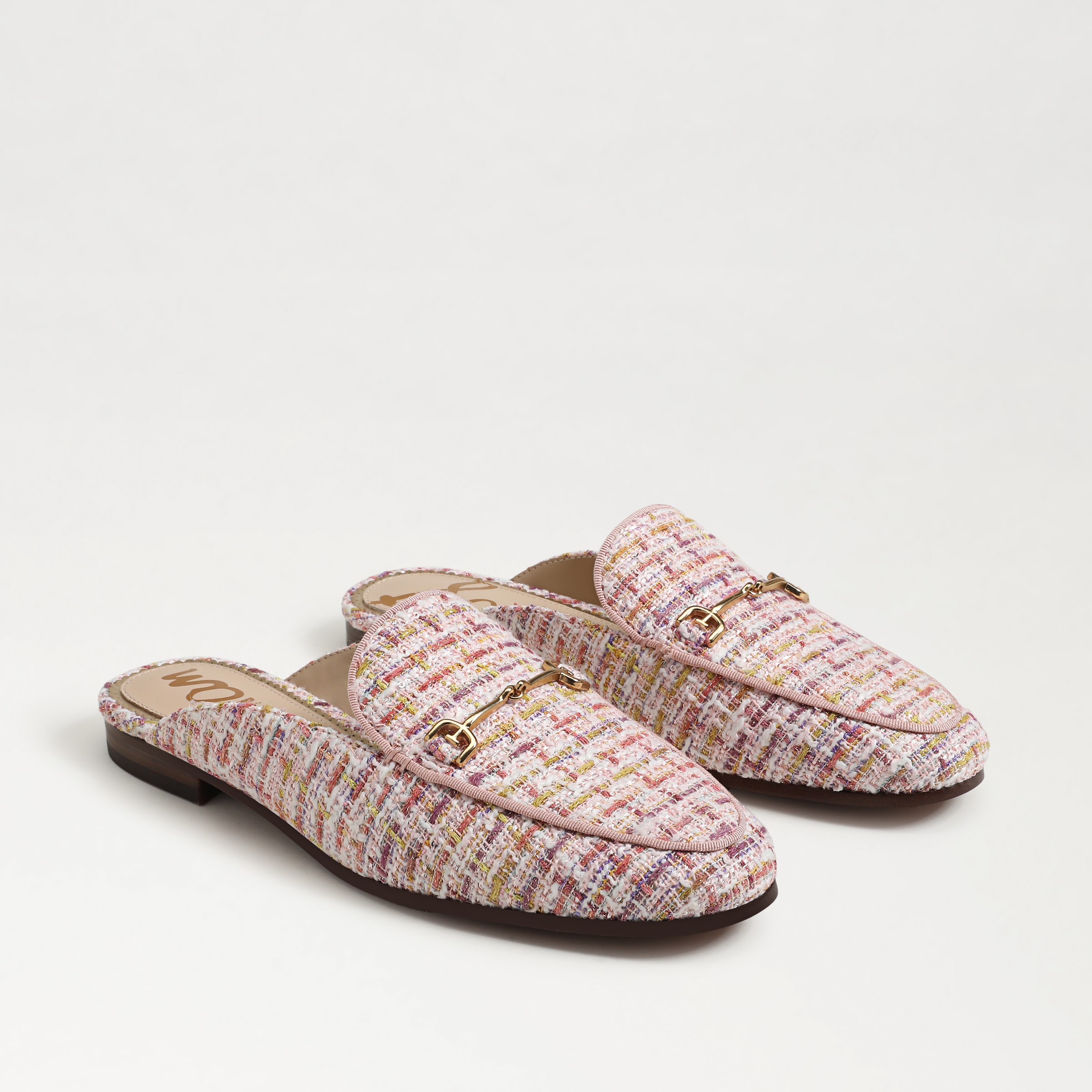 Sam Edelman Linnie Bit Mule Mauve Lilac Multi Tweed In Pink