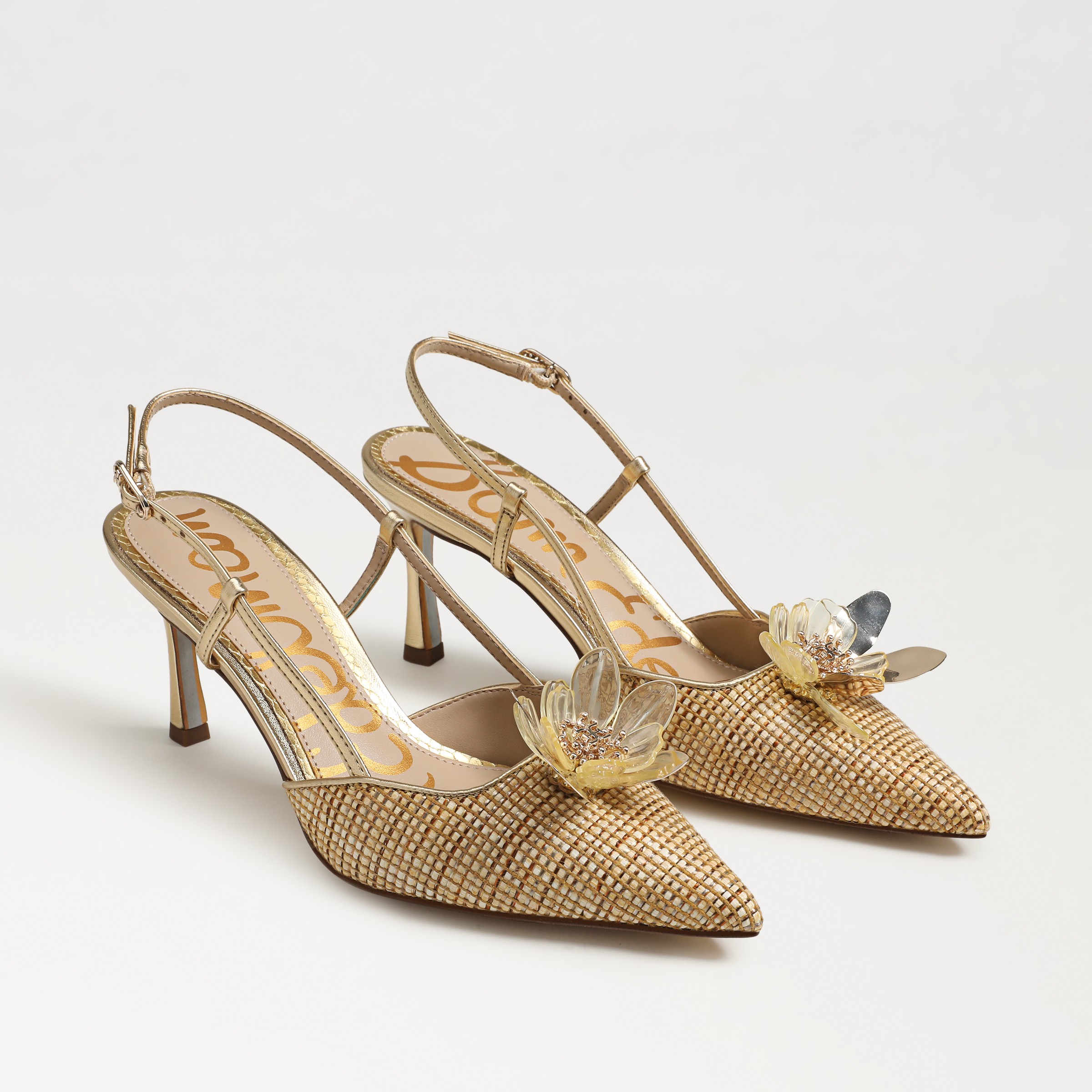 Sam Edelman Mali Slingback Heel Sand Dune Multi Raffia In Brown
